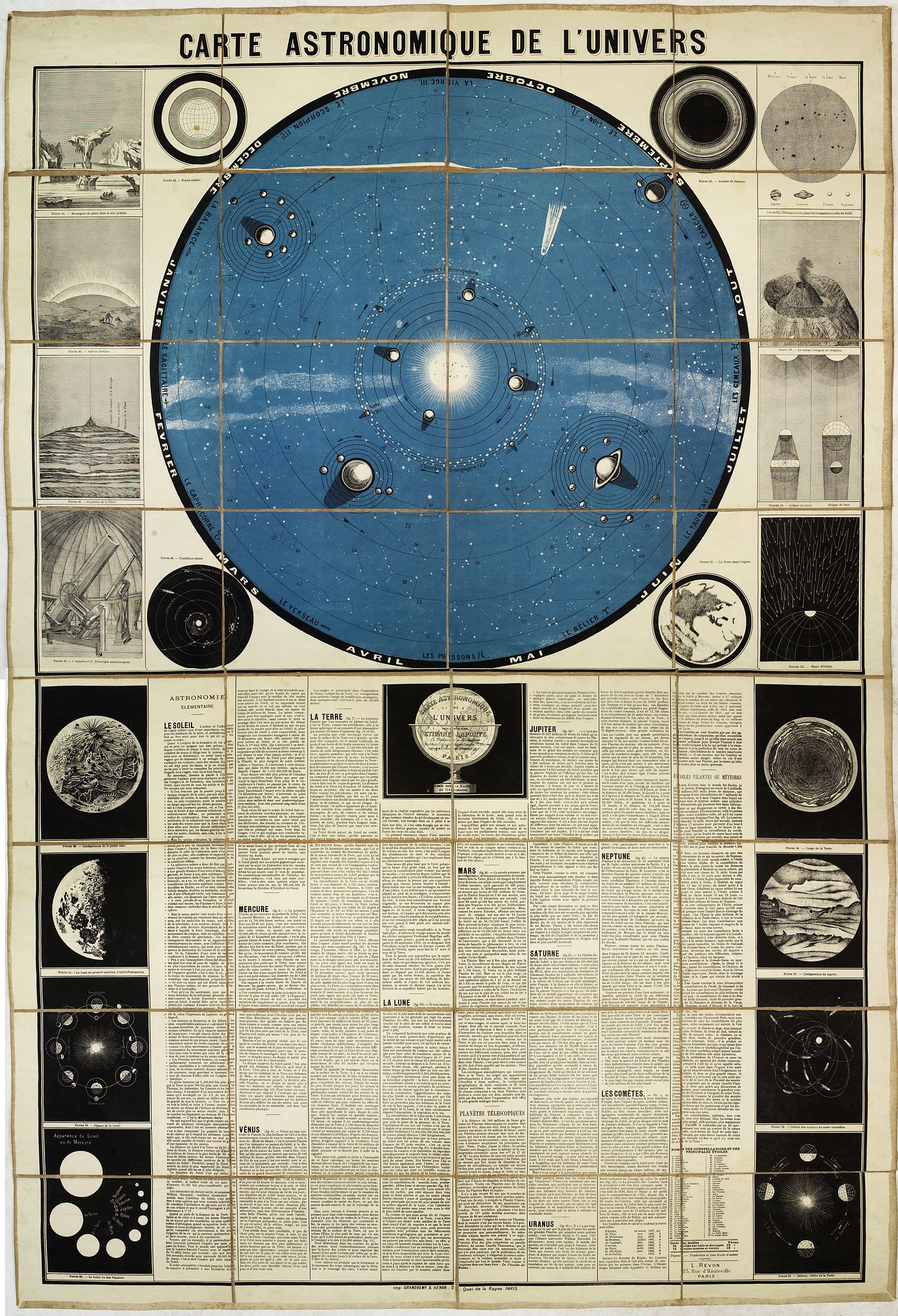 LAPORTE, E., Carte Astronomique de L'Univers. . ., antique map, old maps