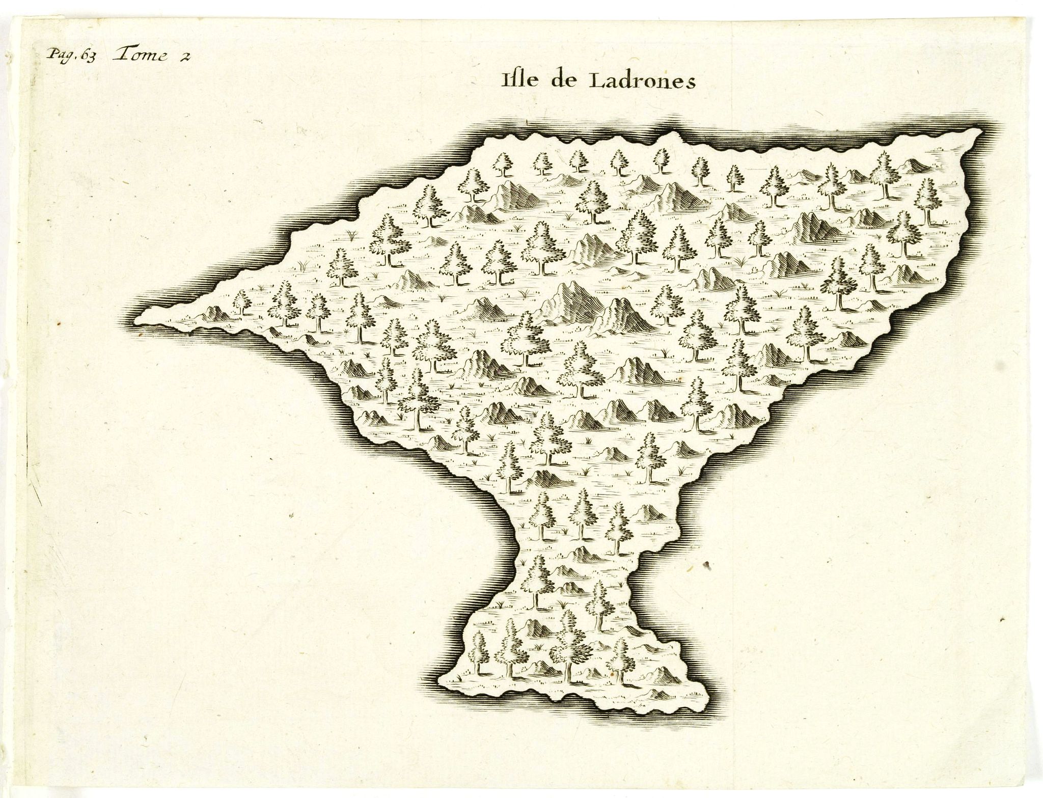 DE RENNEVILLE, R.A.C., Isle de Ladrones., antique map, old maps