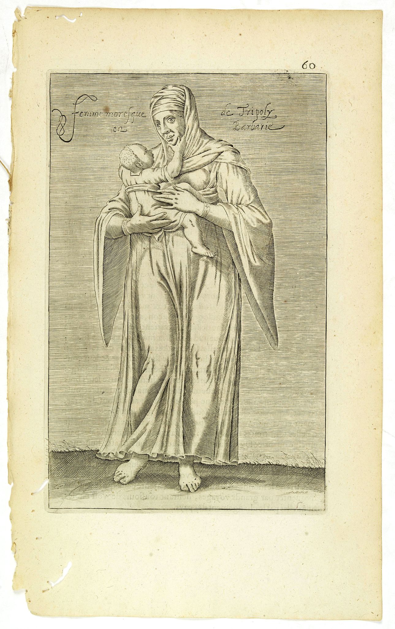 NICOLAS DE NICOLAY, Thomas Artus (sieur d'Embry)., Femme moresque de Tripoly en Barbarie. (60), antique map, old maps