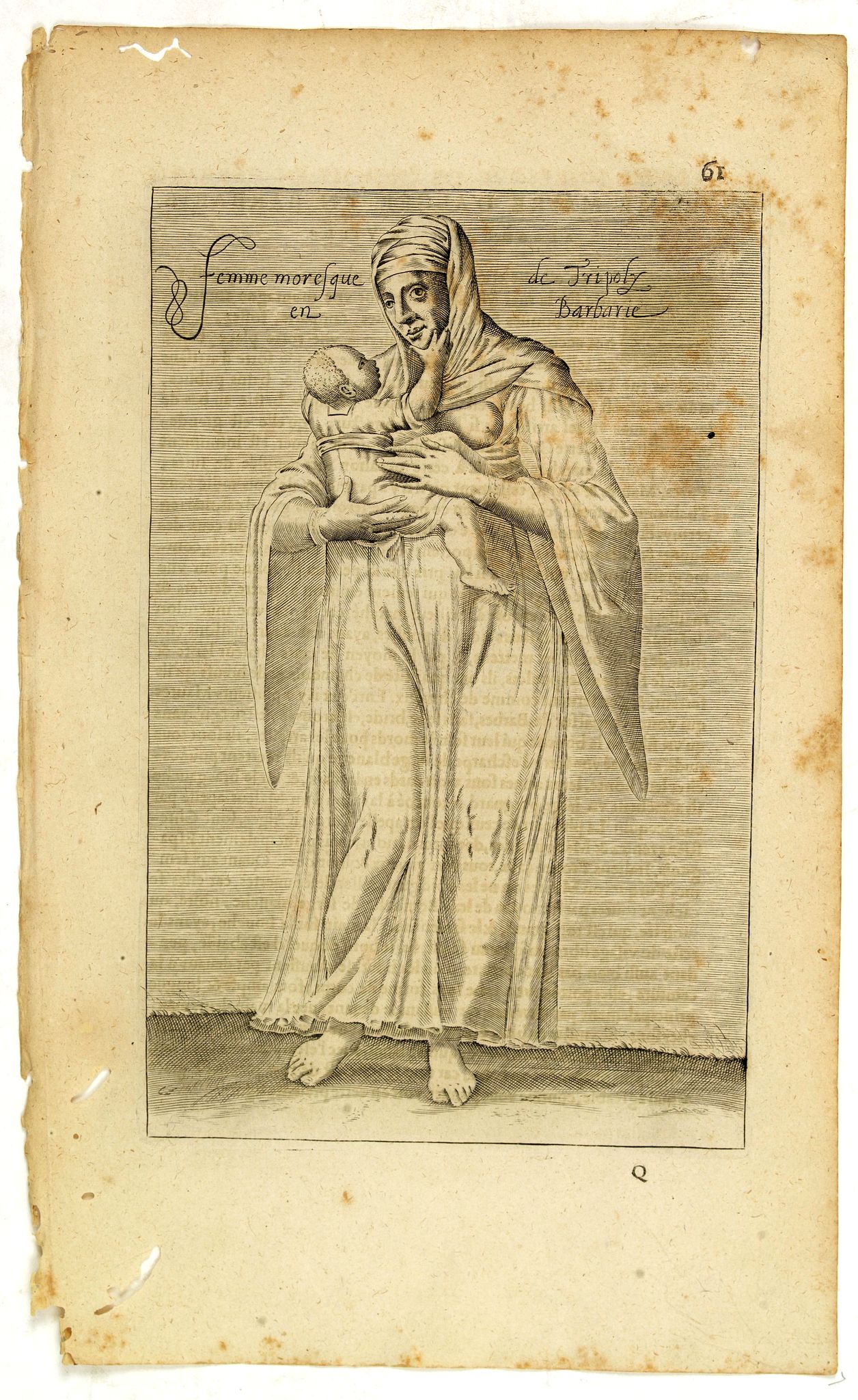 NICOLAS DE NICOLAY, Thomas Artus (sieur d'Embry)., Femme moresque de Tripoly en Barbarie. (61), antique map, old maps