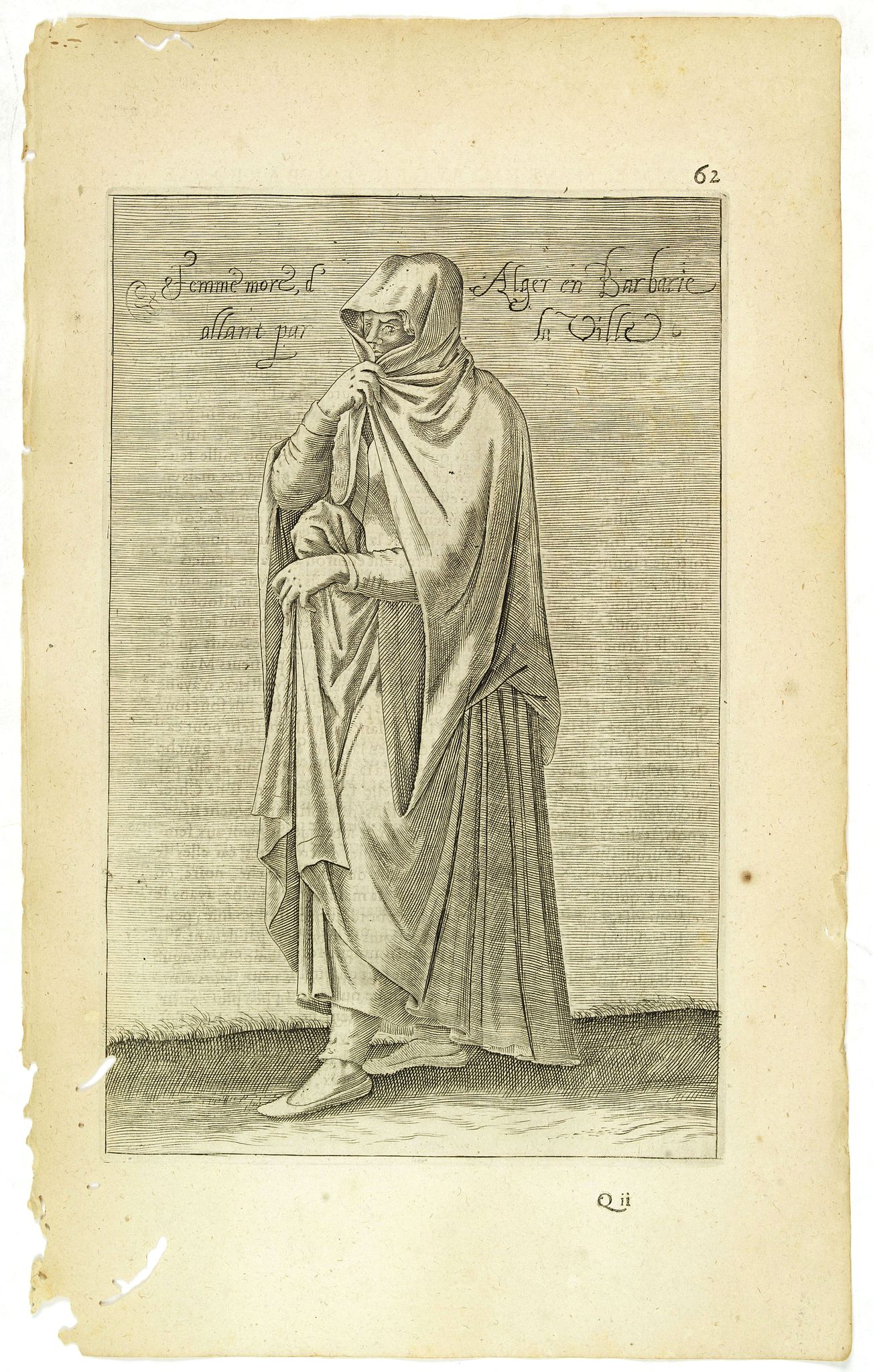 NICOLAS DE NICOLAY, Thomas Artus (sieur d'Embry)., Femme More d'Ager en Barbarie ammant par la Ville. (62), antique map, old maps