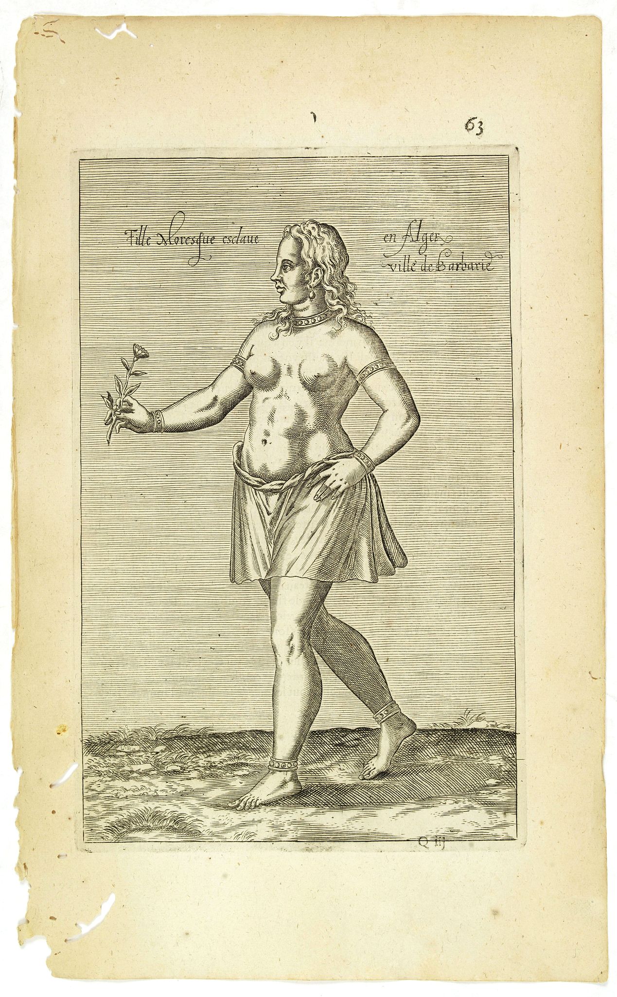 NICOLAS DE NICOLAY, Thomas Artus (sieur d'Embry)., Fille Moresque esclave en Alger ville de Barbarie. (63), antique map, old maps