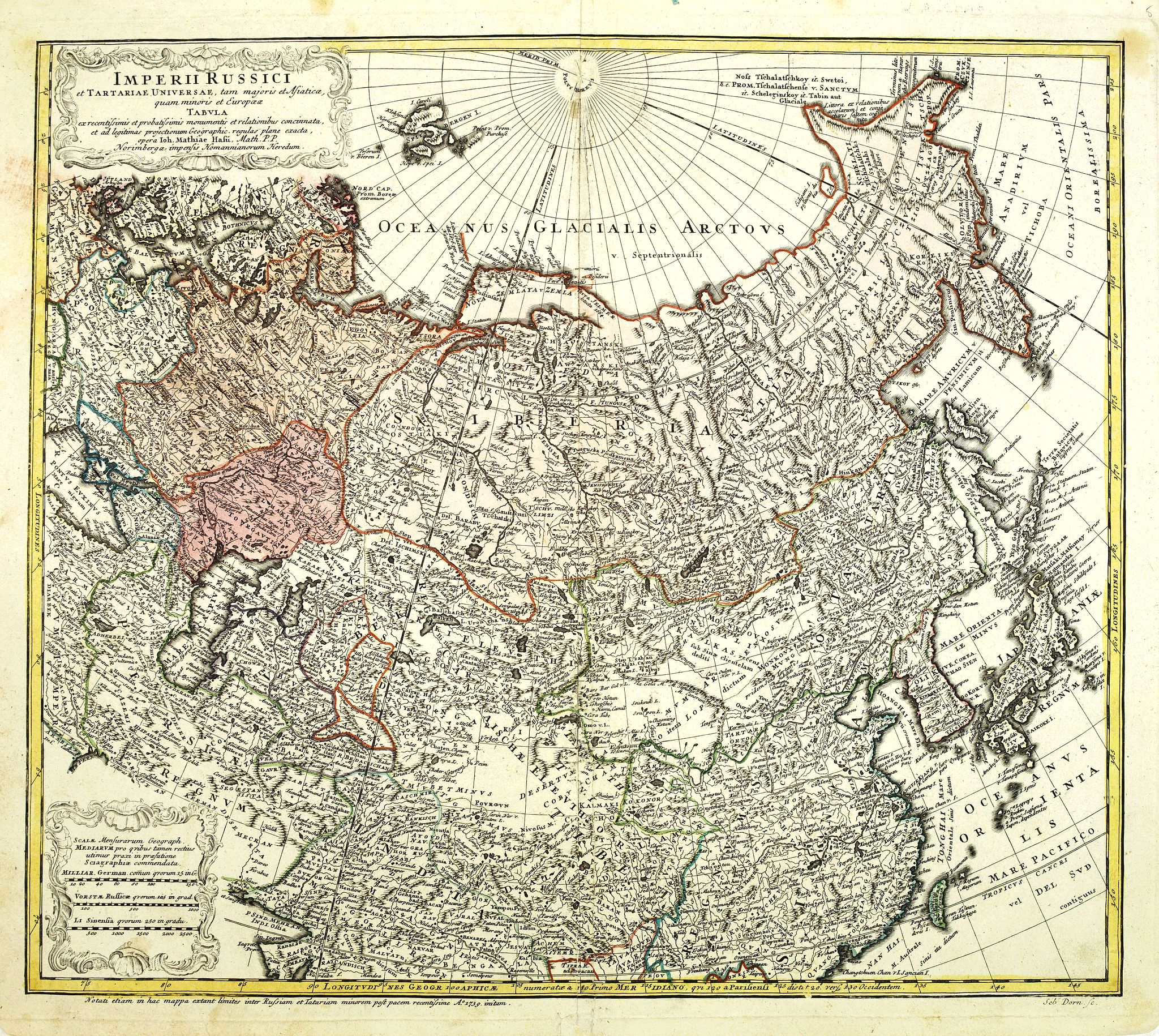 HOMANN HEIRS., Imperii Russici et Tartariae Universae tam majoris Afiaticæ quam minoris et EuropæTabula., antique map, old maps