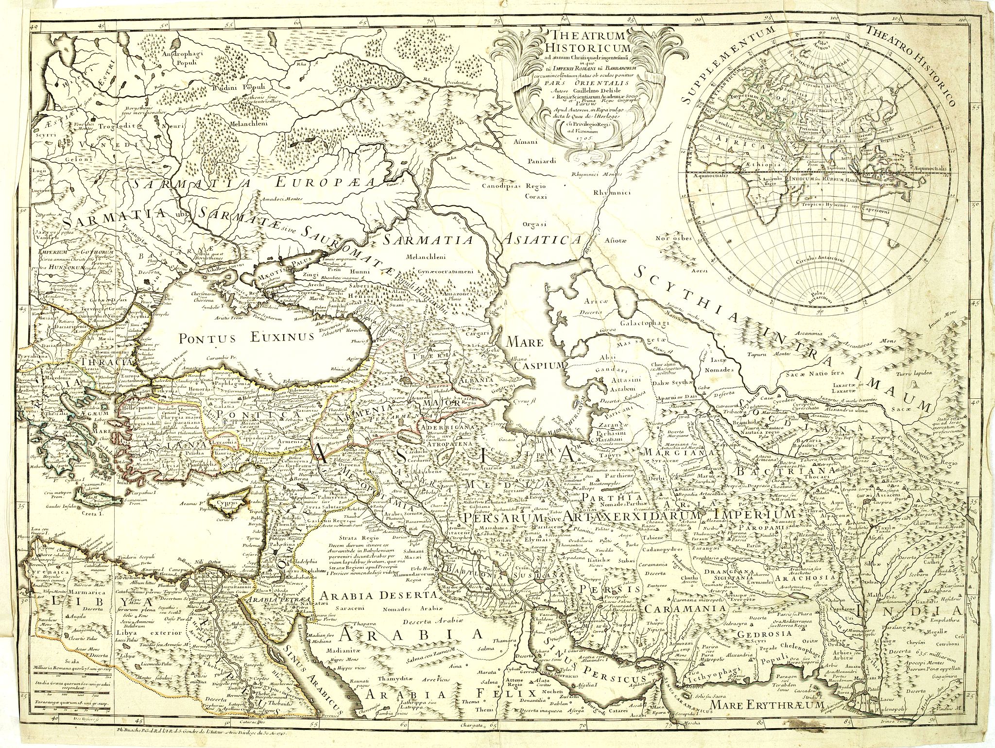 DE L'ISLE,G., Theatrum Historicum. . . Romani tu Barbarorum. . . Pars Orientalis. . ., antique map, old maps