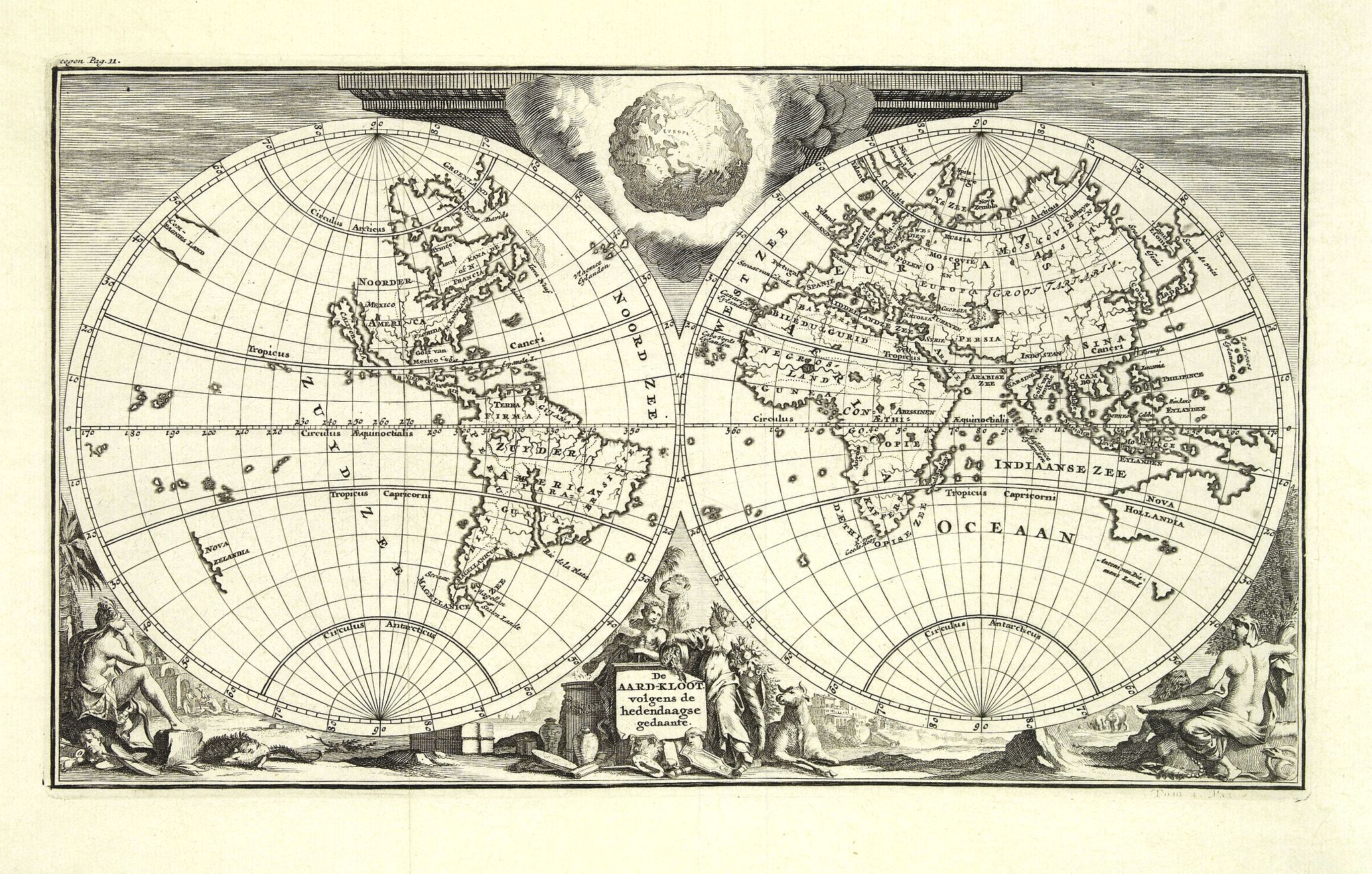 GOEREE, W. / J., De Aard-Kloot, Volgens de Hedendaagse Gedaante., antique map, old maps
