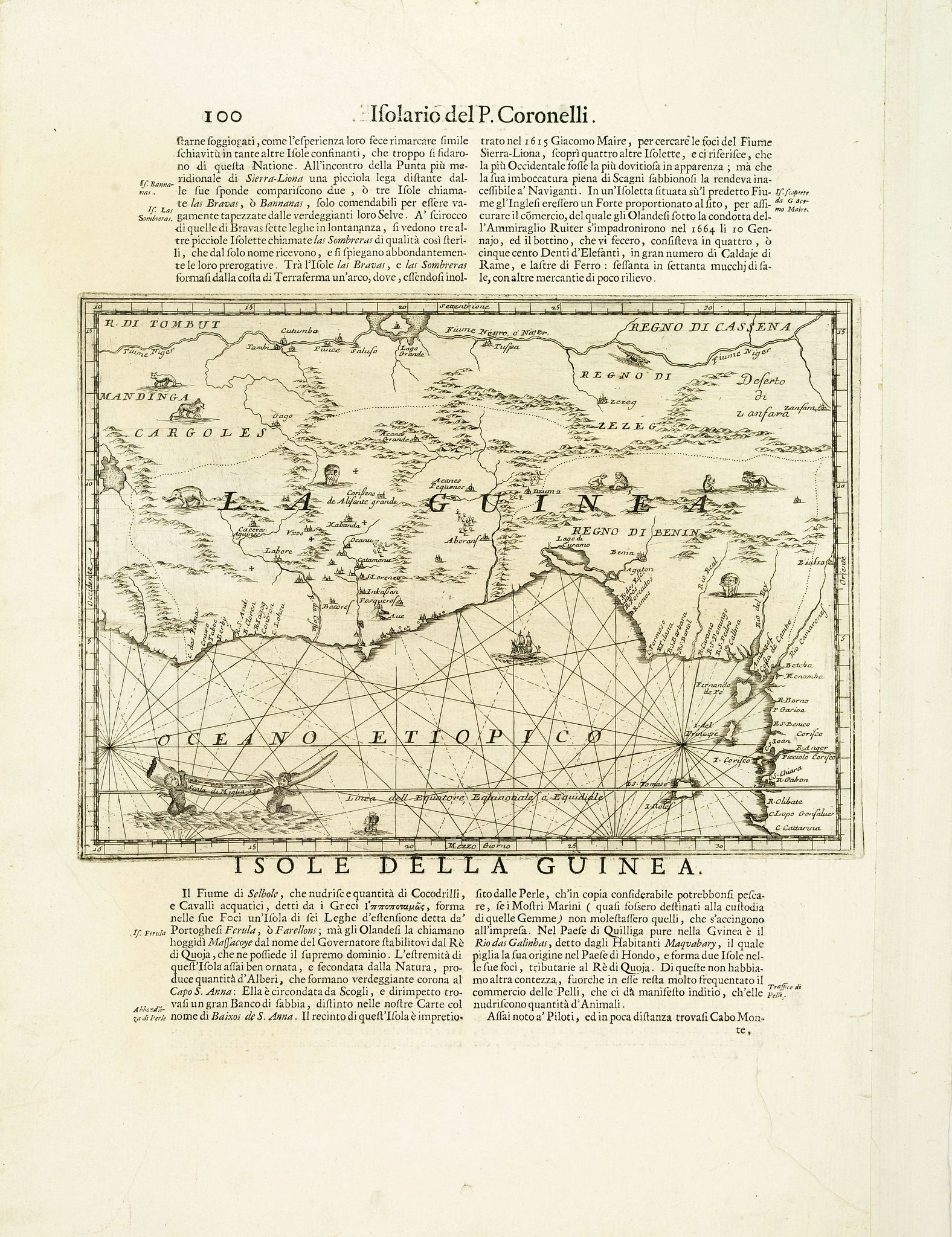 CORONELLI, V.M., Isola della Guinea. / Isola Gore., antique map, old maps