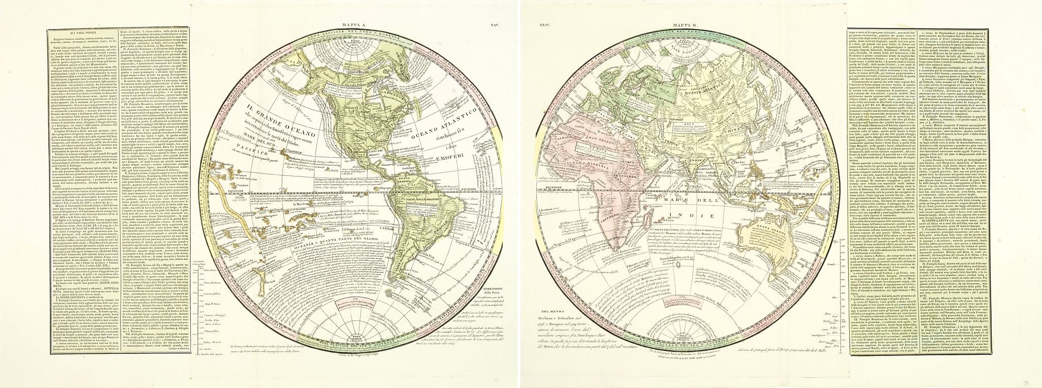 TASSO, G., ( Double hemisphere world map), antique map, old maps