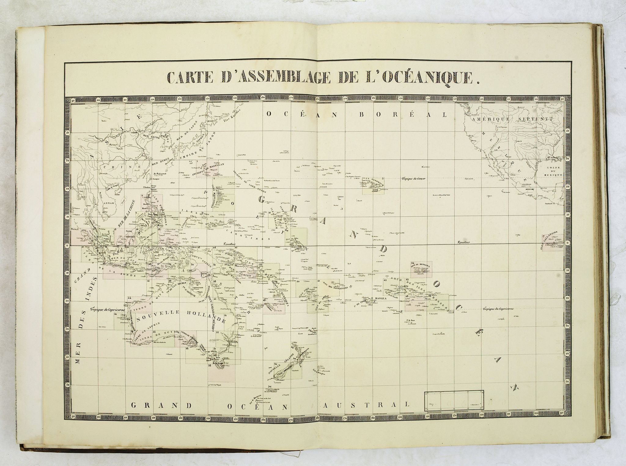 VANDERMAELEN, Ph.,   [Volume 6 ]Oceania. (Atlas universel de geographie, physique, politique, statistique et mineralogique.), antique map, old maps