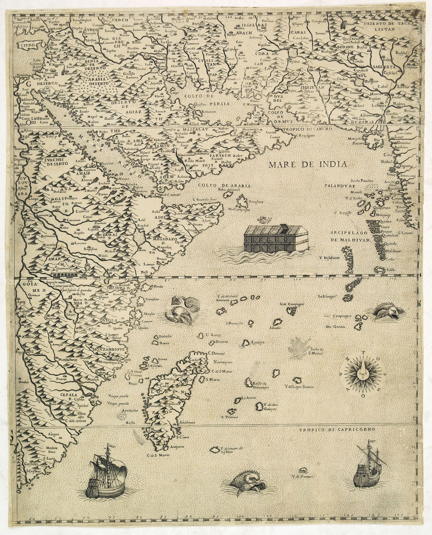 CAMOCIO, G.F. / FORLANI, P., [East coast of Africa], antique map, old maps