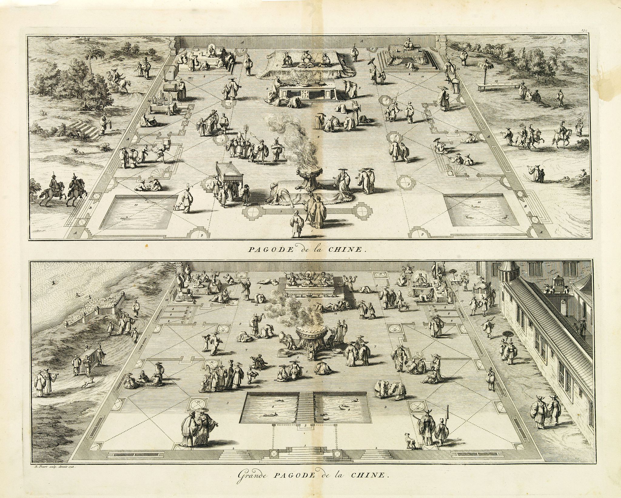 PICART, B., Pagode de la Chine. - Grande Pagode de la Chine., antique map, old maps