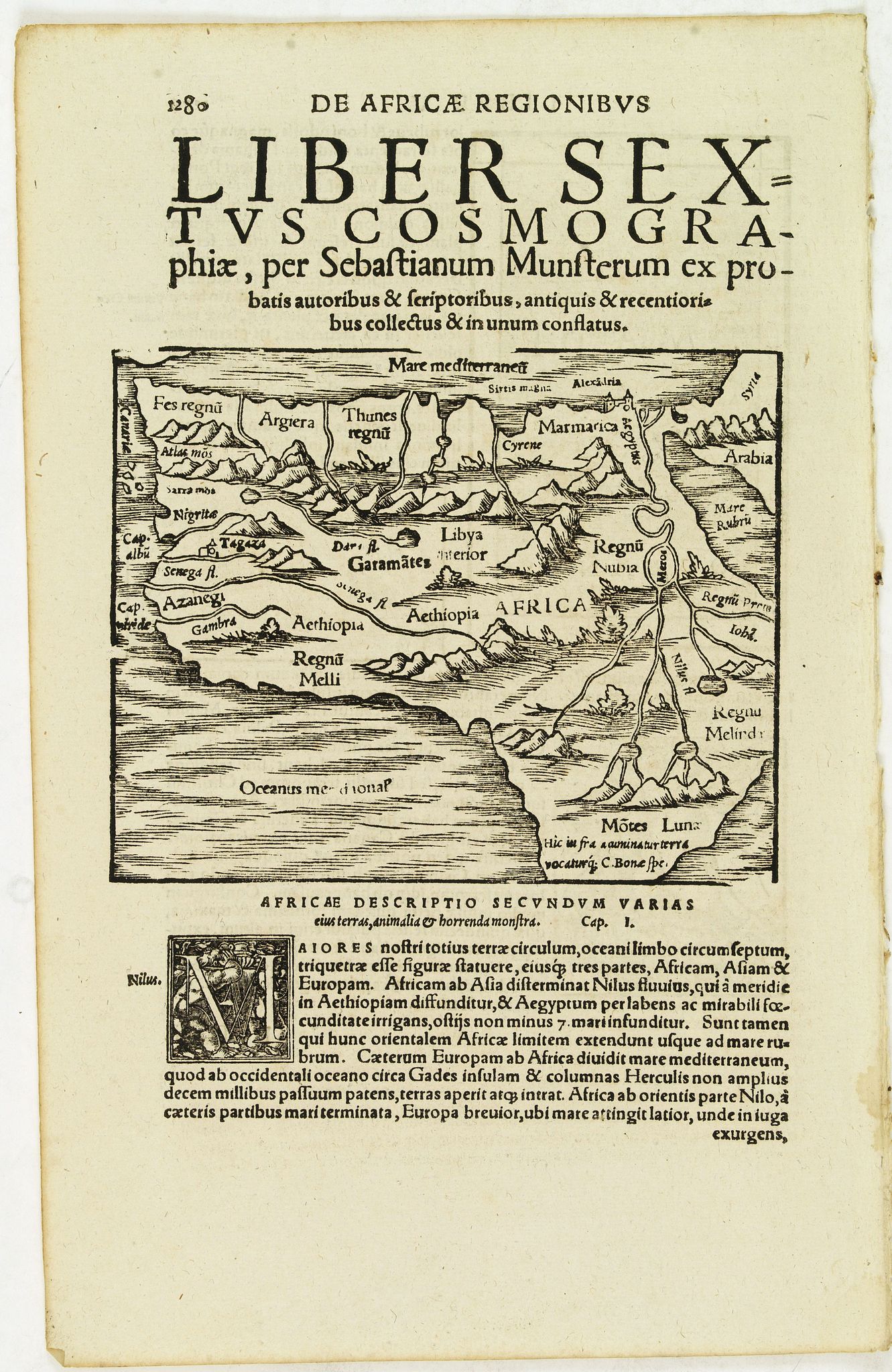 MUNSTER, S.,  [Afrique], antique map, old maps