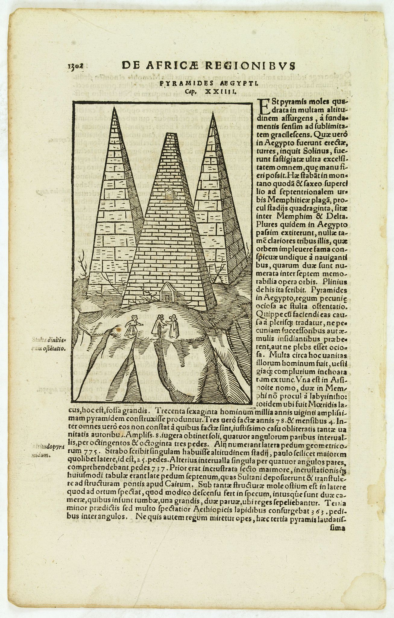 MUNSTER, S.,  Pyramides Aegypti.  [Pyramides in Egypt], antique map, old maps