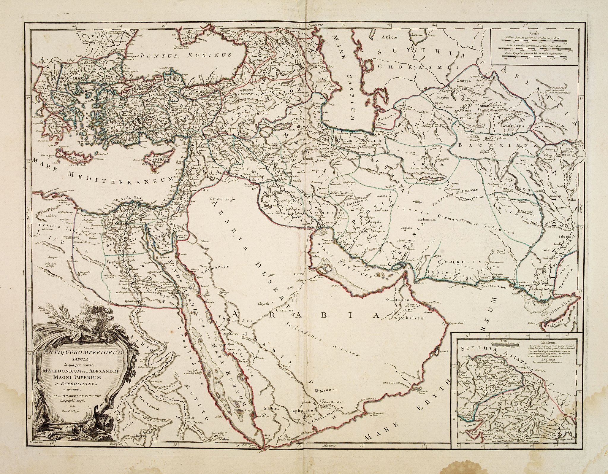 VAUGONDY De, Robert., Antiquor Imperiorum tabula, in quâ prae caeteris, Macedonium seu Alexandri. . ., antique map, old maps
