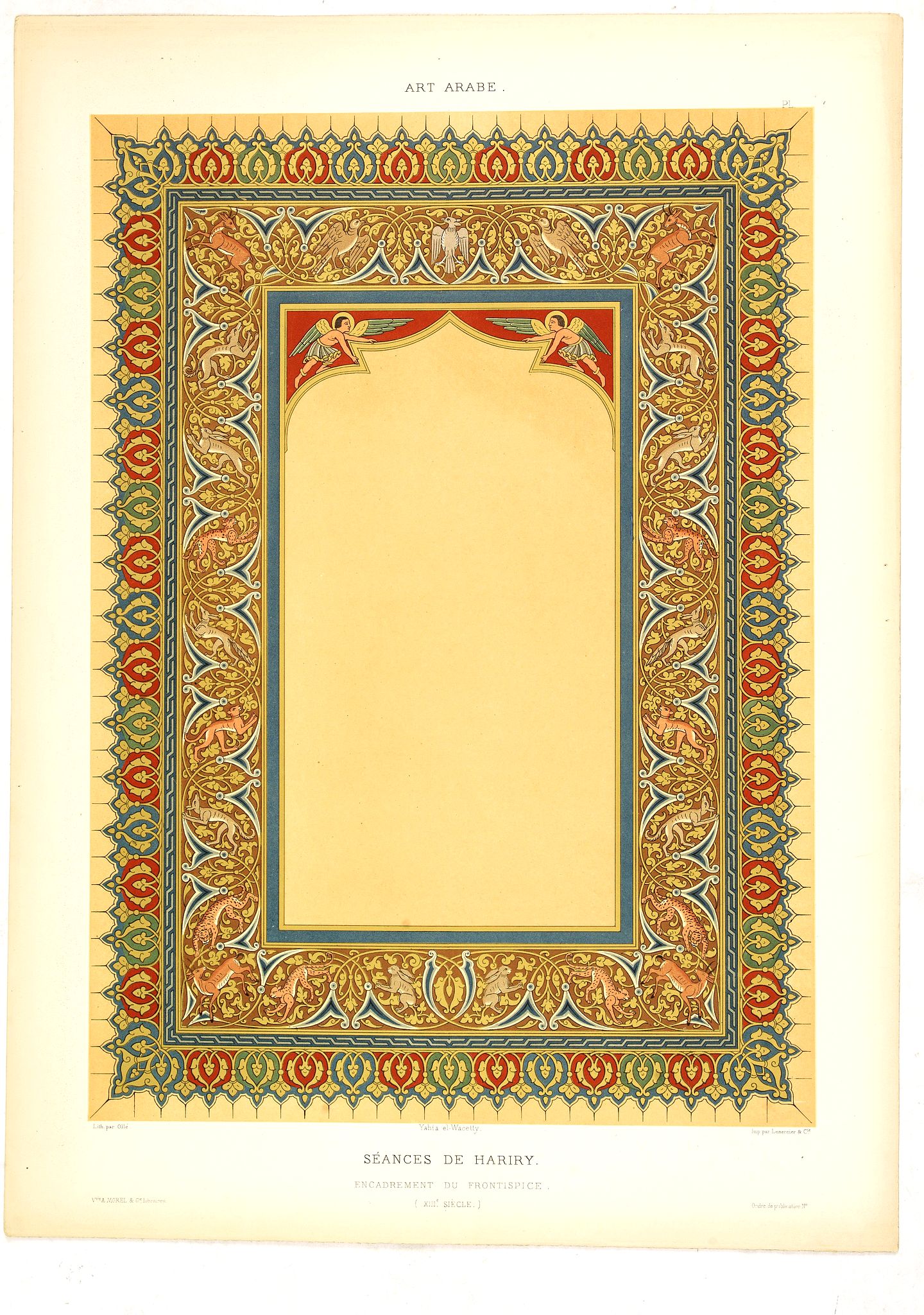 PRISSE D'AVENNES, E., Art arabe. - Séances de Hariry., antique map, old maps