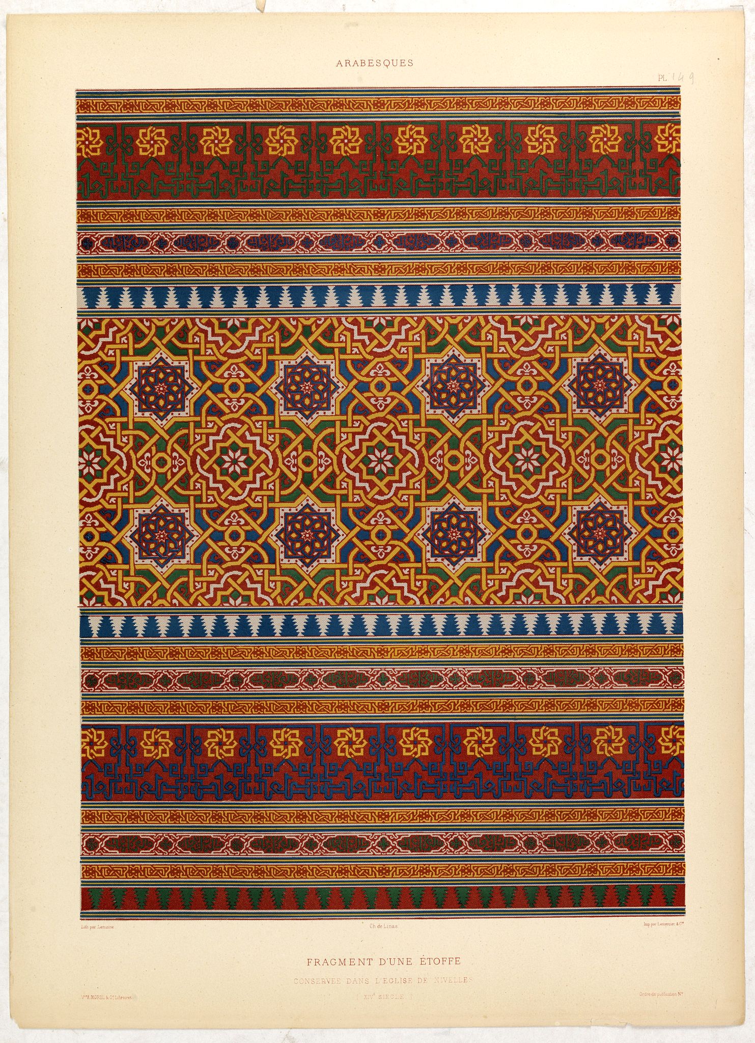 PRISSE D'AVENNES, E., Arabesques. - Grand tapis d'une étoffe., antique map, old maps