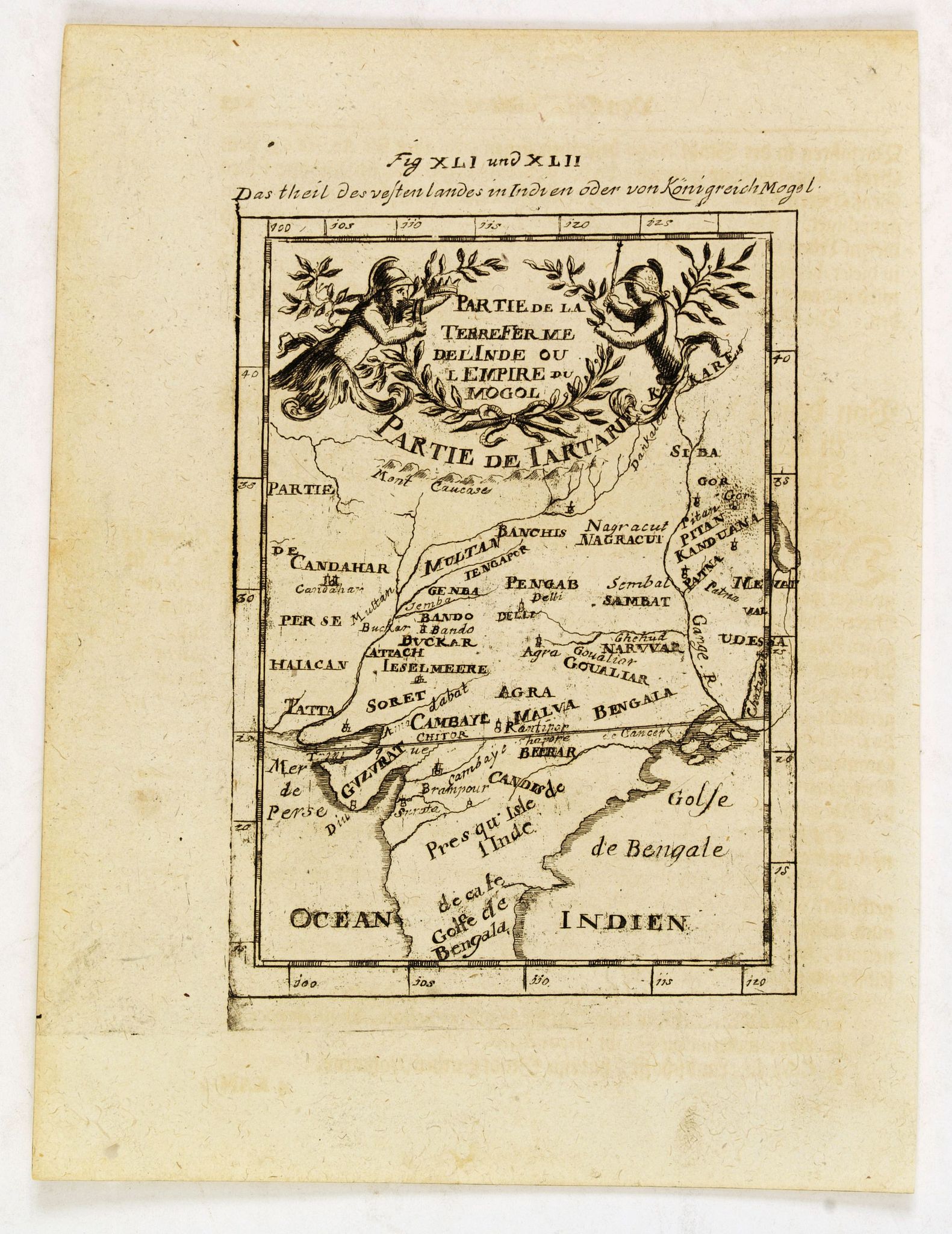 MALLET, A.M., Partie de la Terre Ferme de l'Inde ou l'Empire du Mongol., antique map, old maps
