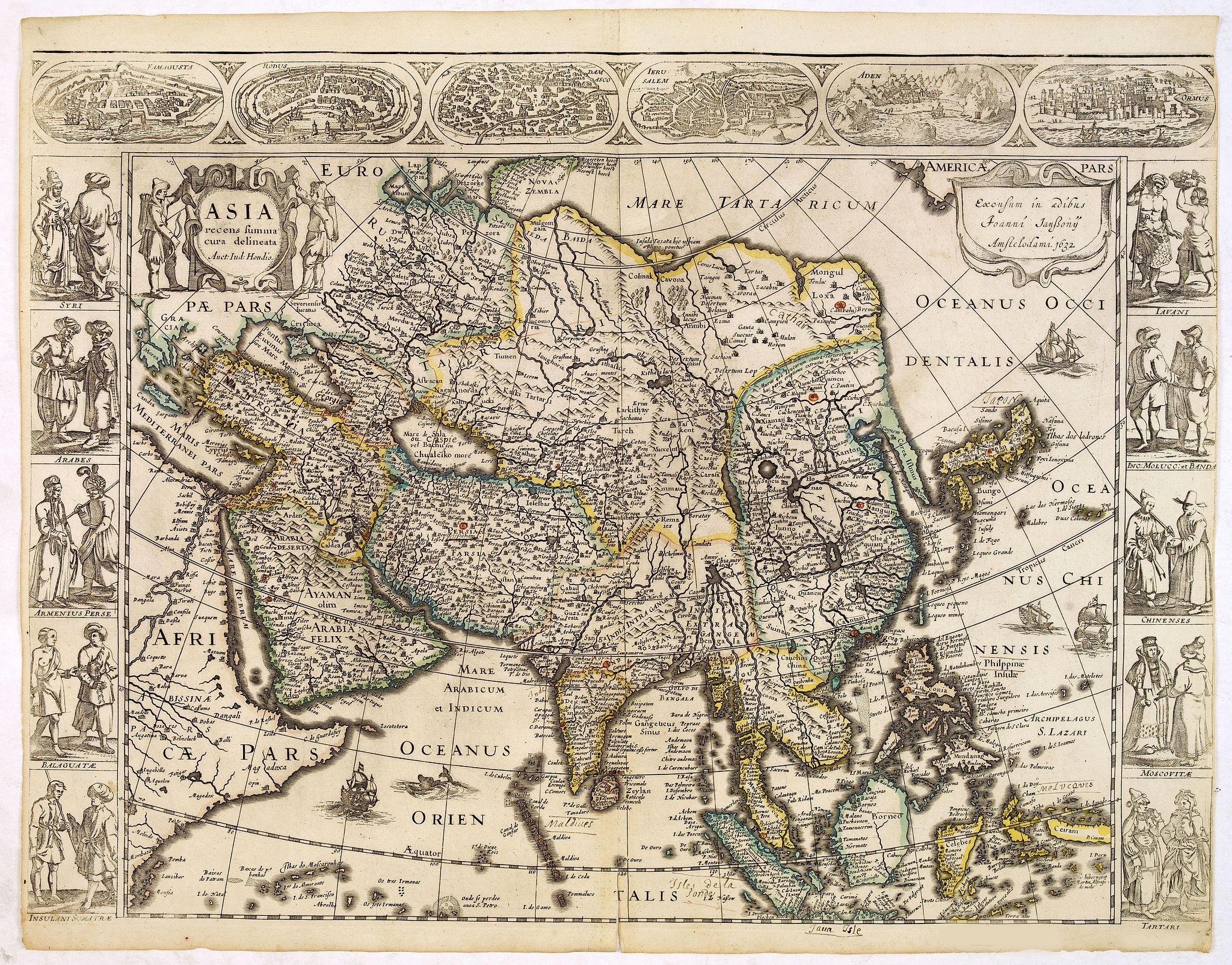 JANSSONIUS, J., Asia recens summa cura delineata., antique map, old maps