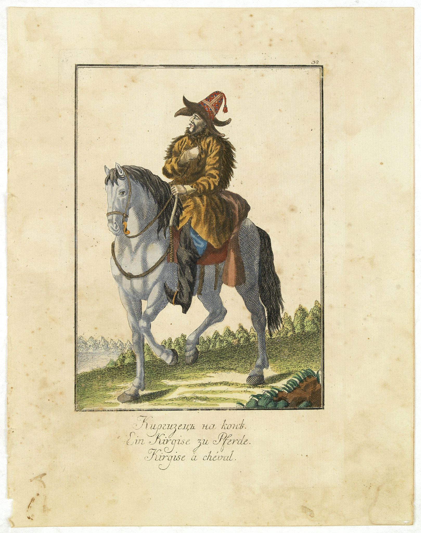 ROTH, Ch. M., Kirgise à cheval., antique map, old maps