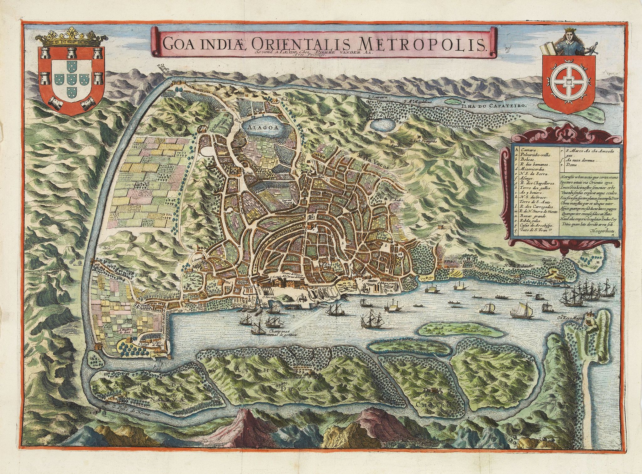 VANDER AA, P., Goa Indiae orientalis metropolis., antique map, old maps