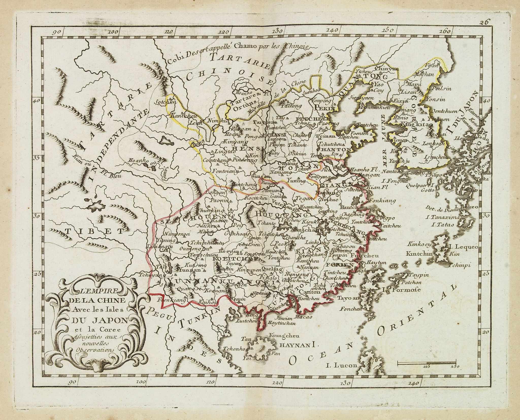 MONDHARE, L.J. / NOLIN, J.B., L'empire de la Chine avec les Isles du Japon. . ., antique map, old maps