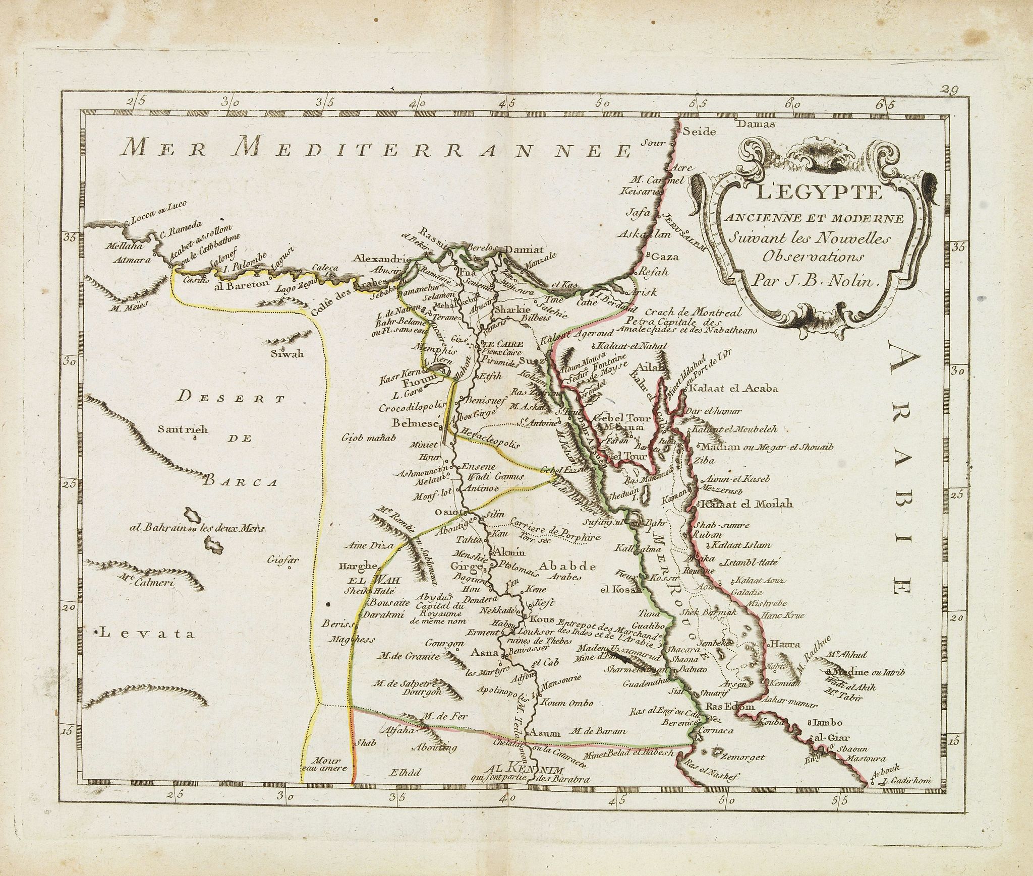 MONDHARE, L.J. / NOLIN, J.B., L'Egypte. . ., antique map, old maps