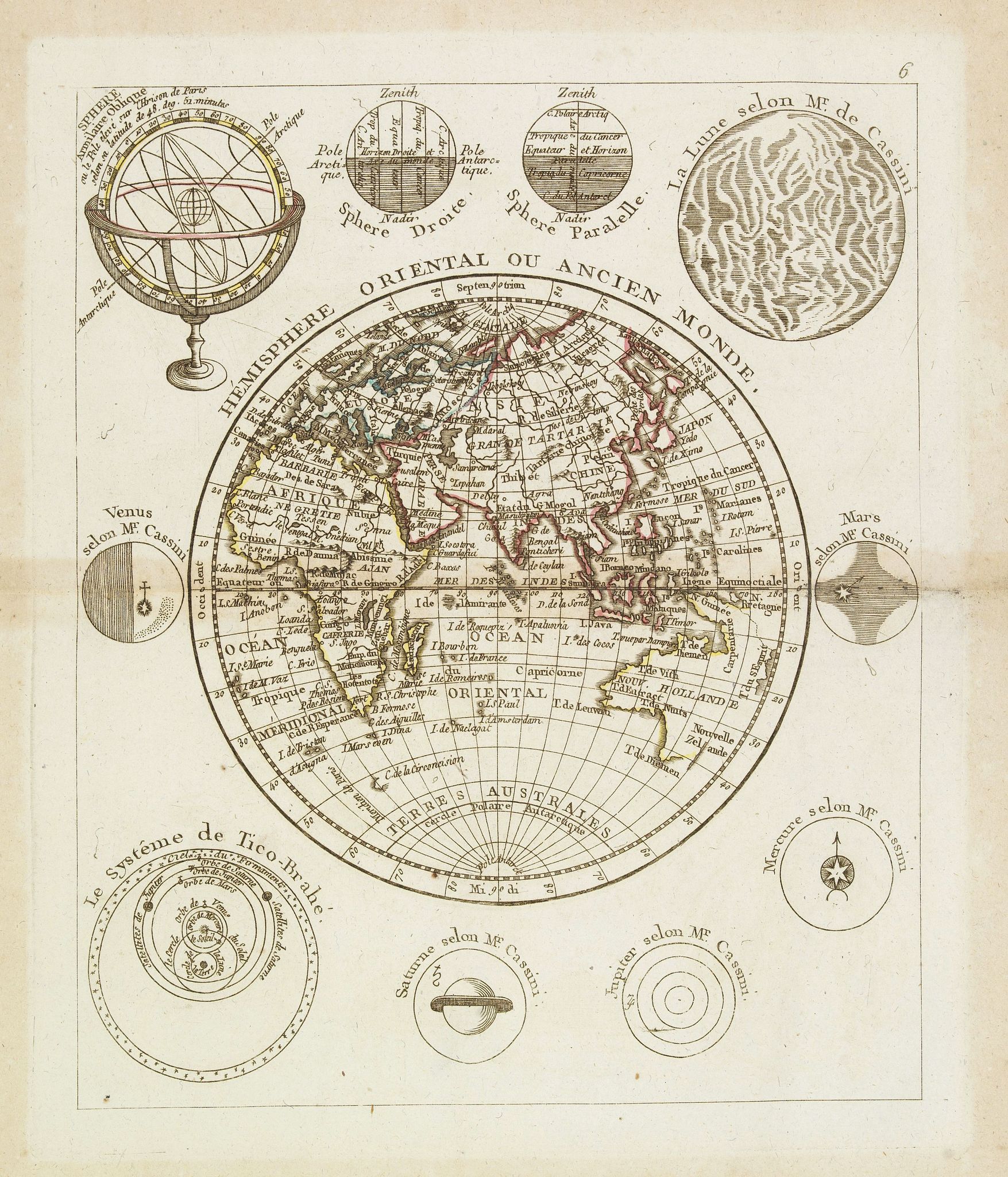 MONDHARE / NOLIN, J.B., Hémisphère Oriental ou Ancien Monde., antique map, old maps