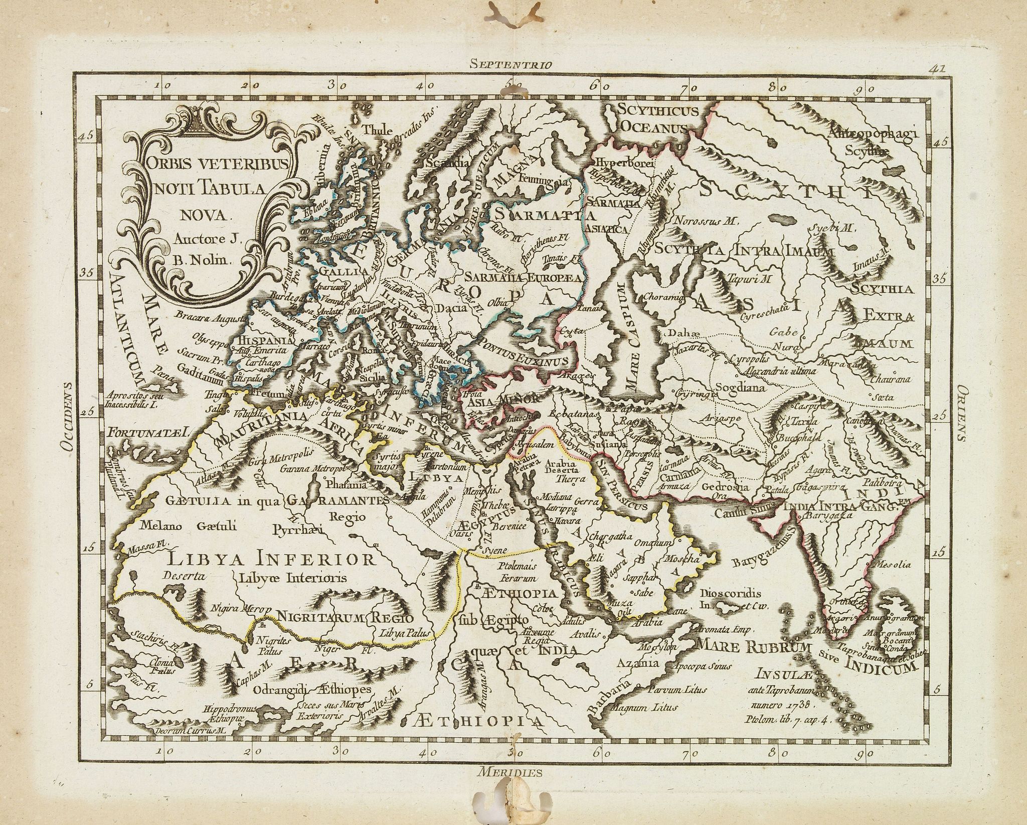 MONDHARE, L.J. / NOLIN, J.B., Orvis veteribus novi tabula nova. . ., antique map, old maps