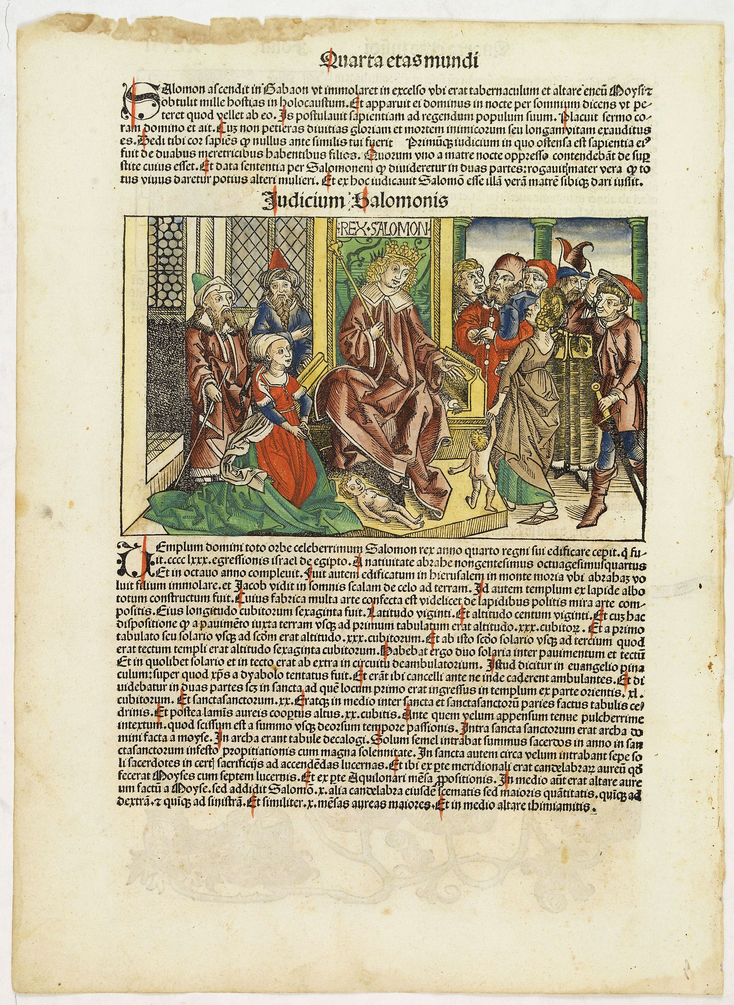 SCHEDEL, H., Quarta Etas Mundi. Folium. XLVII, antique map, old maps