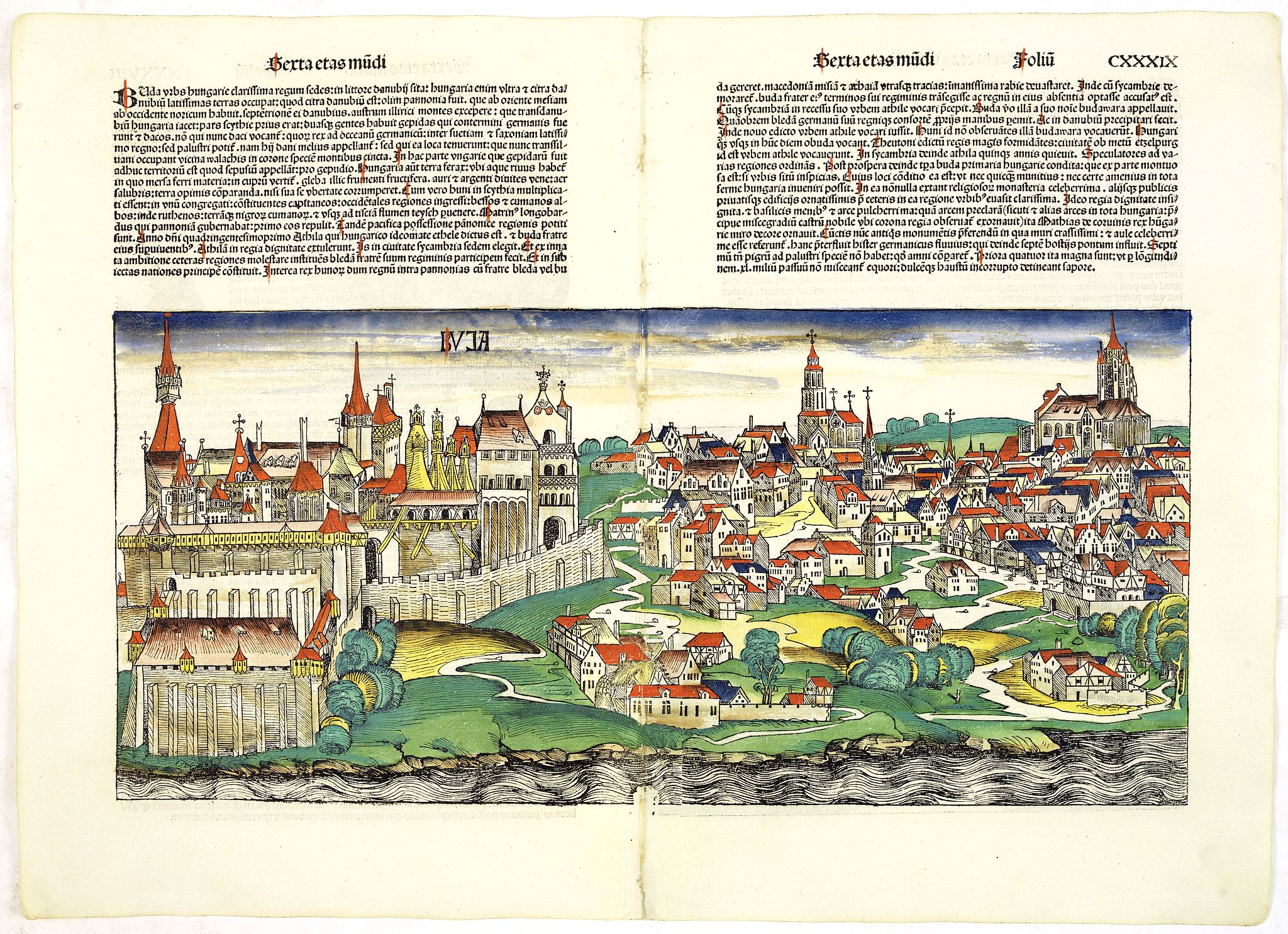 SCHEDEL, H.,  Buda. [Budapest] CXXXIX, antique map, old maps