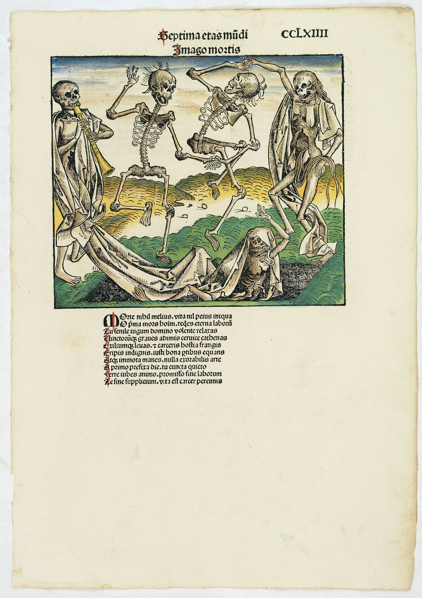 SCHEDEL, H., Septima etas mudi Imago mortis CCLXIIII ( Dance of Death.), antique map, old maps