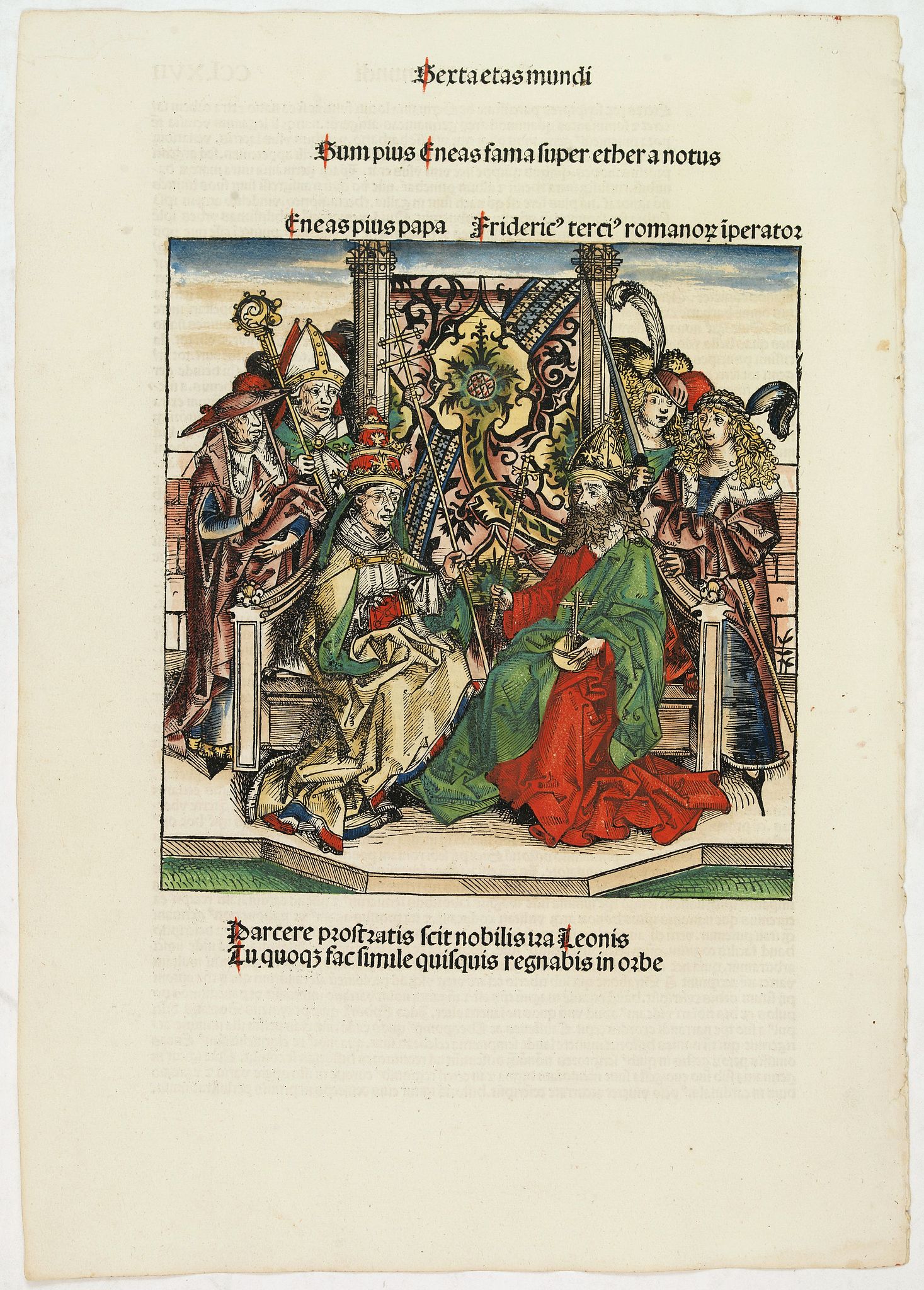 SCHEDEL, H., Terta etas mundi Sum pius Eneas sama super ether a notus. CCLXVII, antique map, old maps