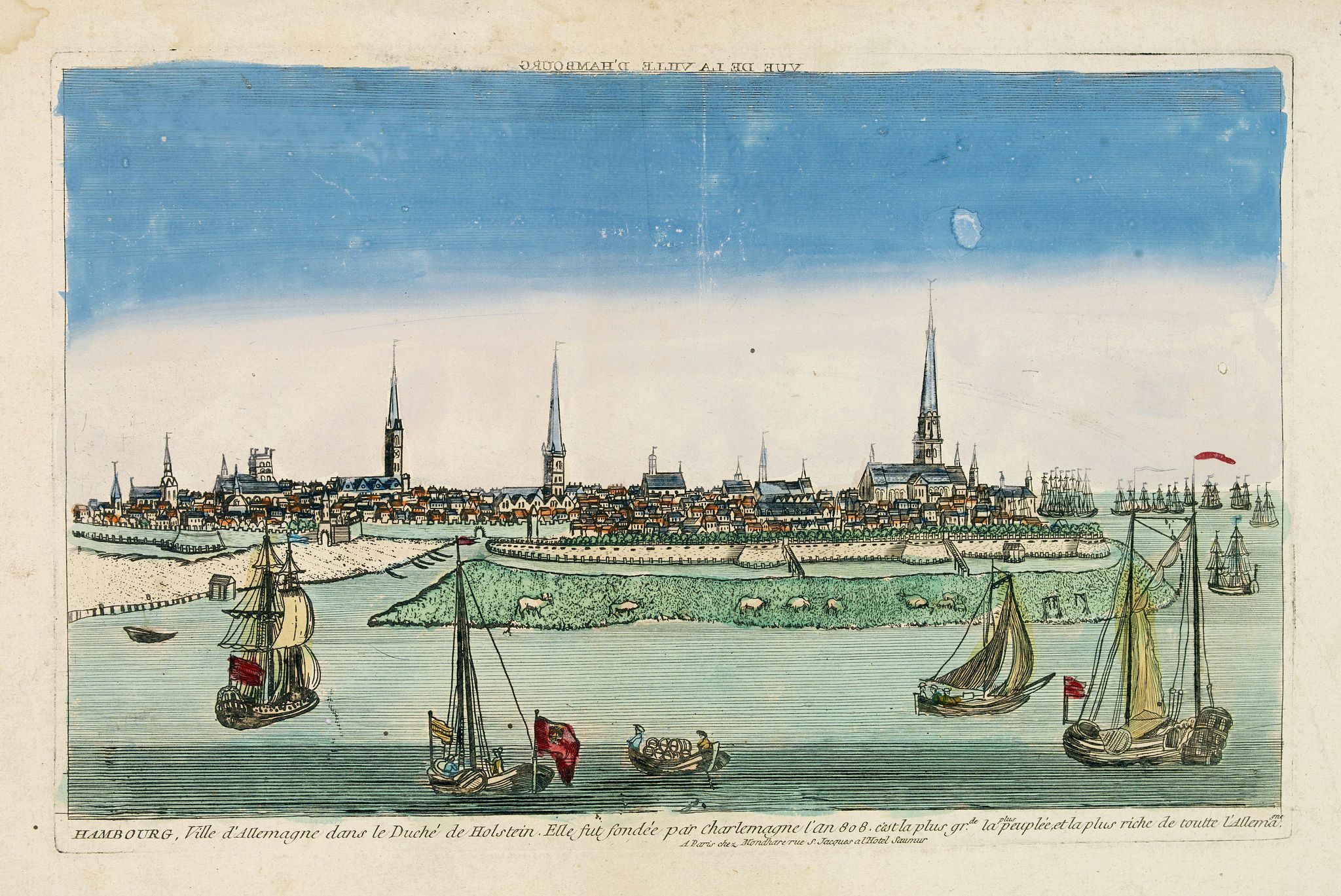 MONDHARE,  Hambourg, ville d'Allemagne dans le duch� de Holstein. . ., antique map, old maps