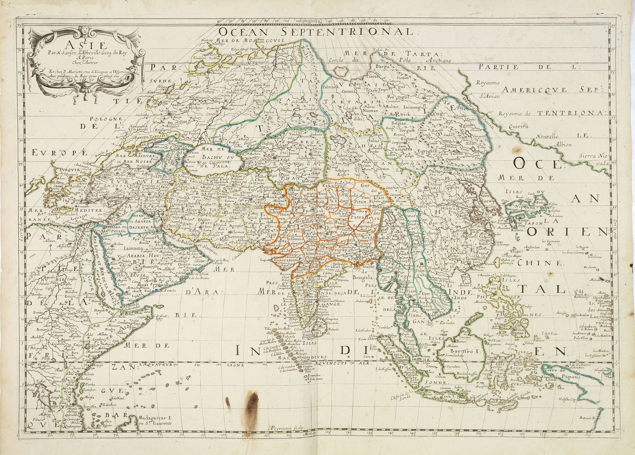 SANSON, N./ MARIETTE, P., Asie., antique map, old maps