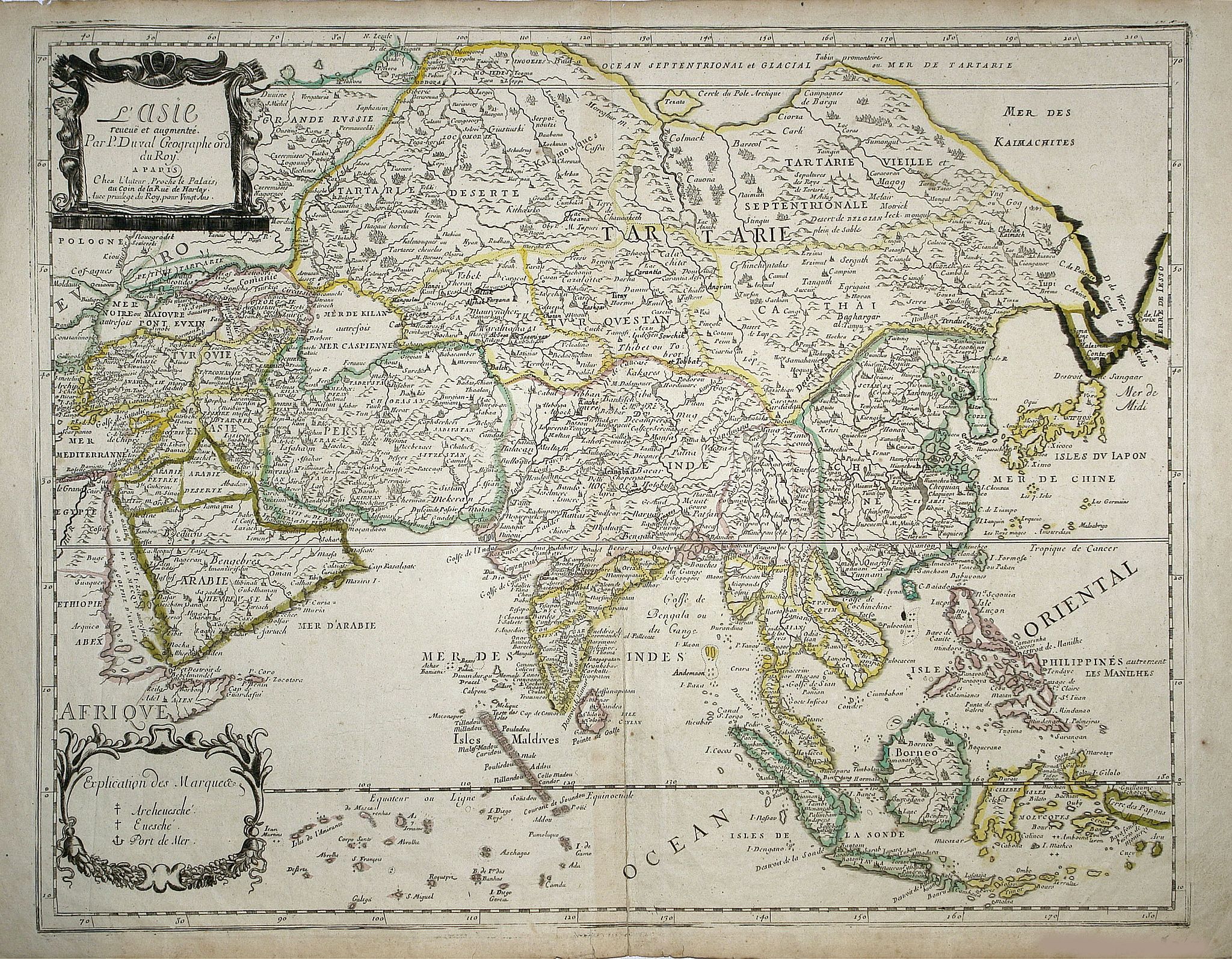 DU VAL, P., L\'Asie reueuë et augmenteé. Par P.Duval. . ., antique map, old maps