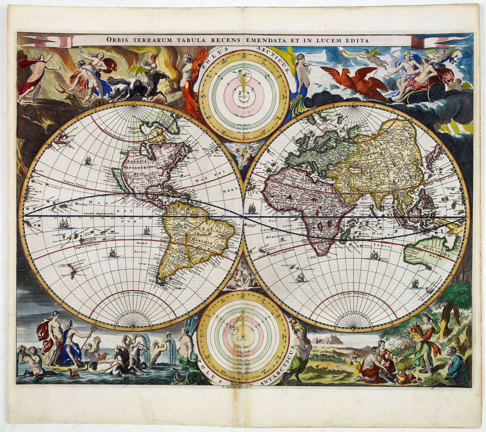 STOOPENDAAL, B., Orbis Terrarum Tabula recens emendata et in Lucem edita., antique map, old maps