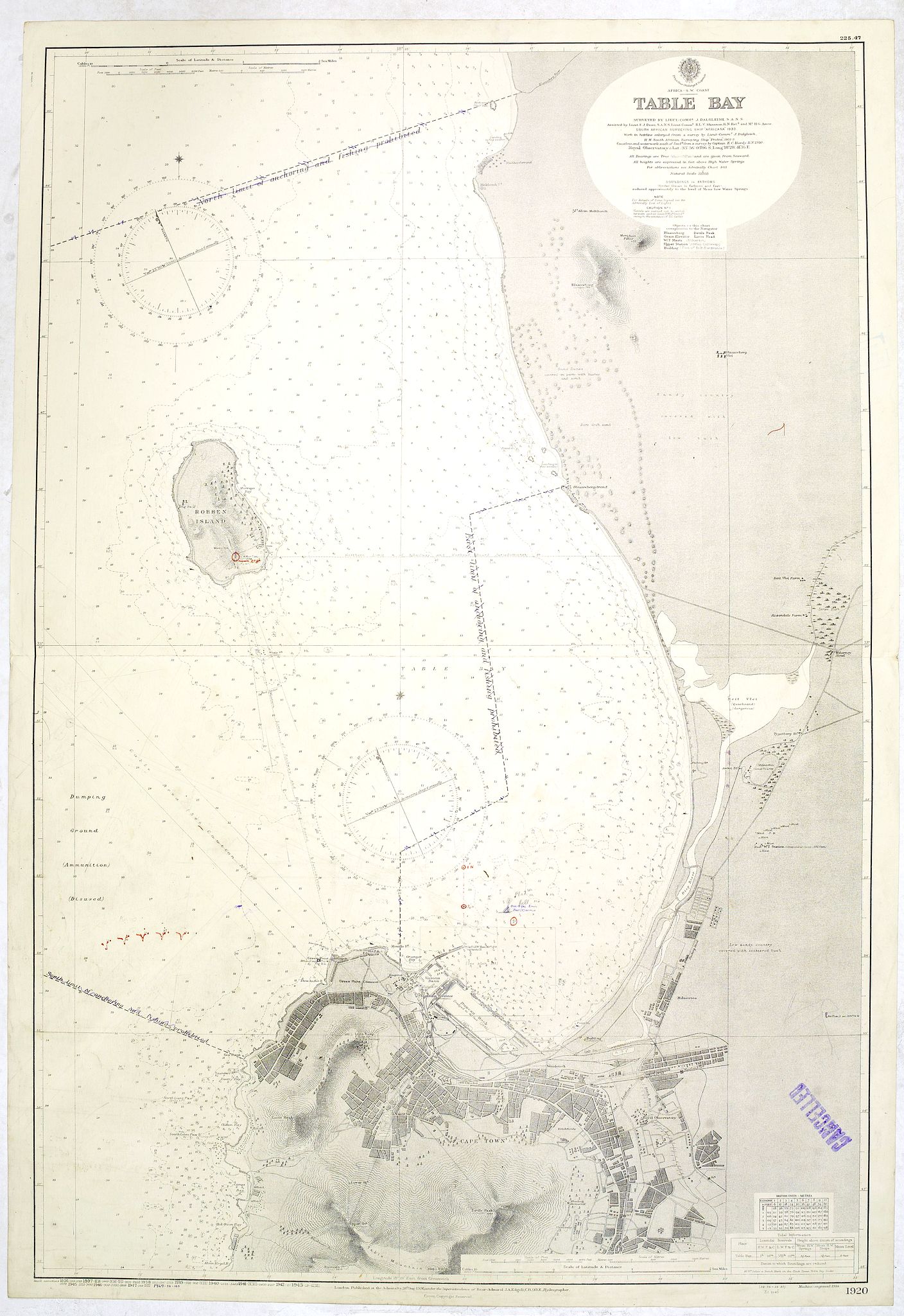 HYDROGRAPHIC OFFICE., TABLE BAY, antique map, old maps