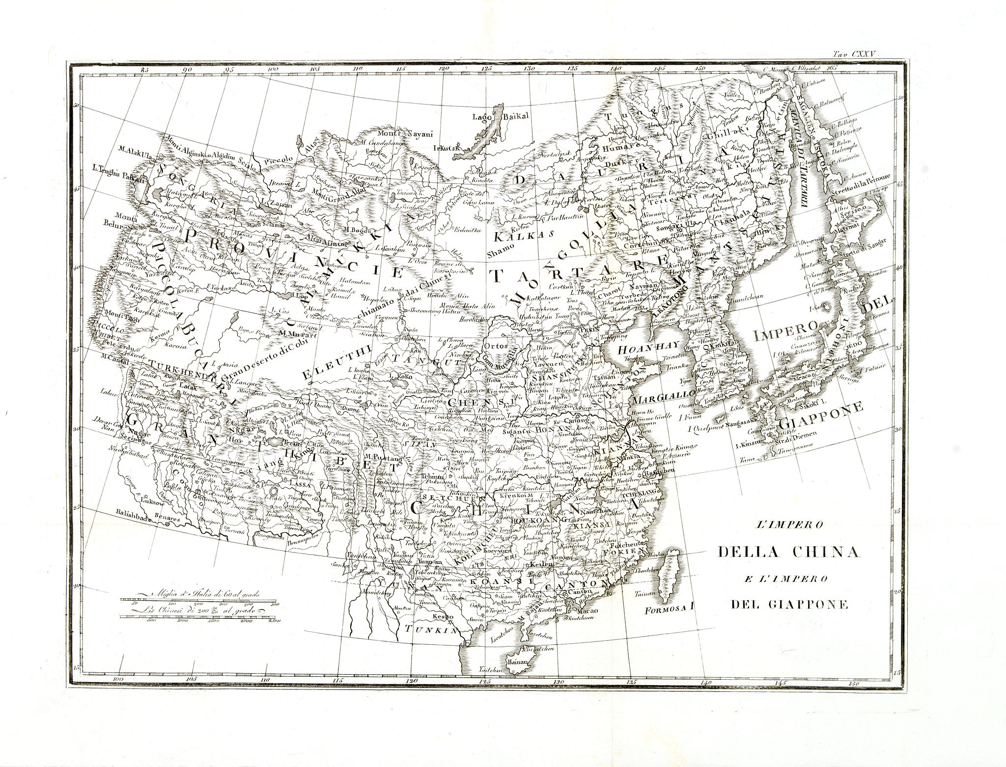BORGHI, A.B., L\'Impero della China e l\'impero del Giappone., antique map, old maps