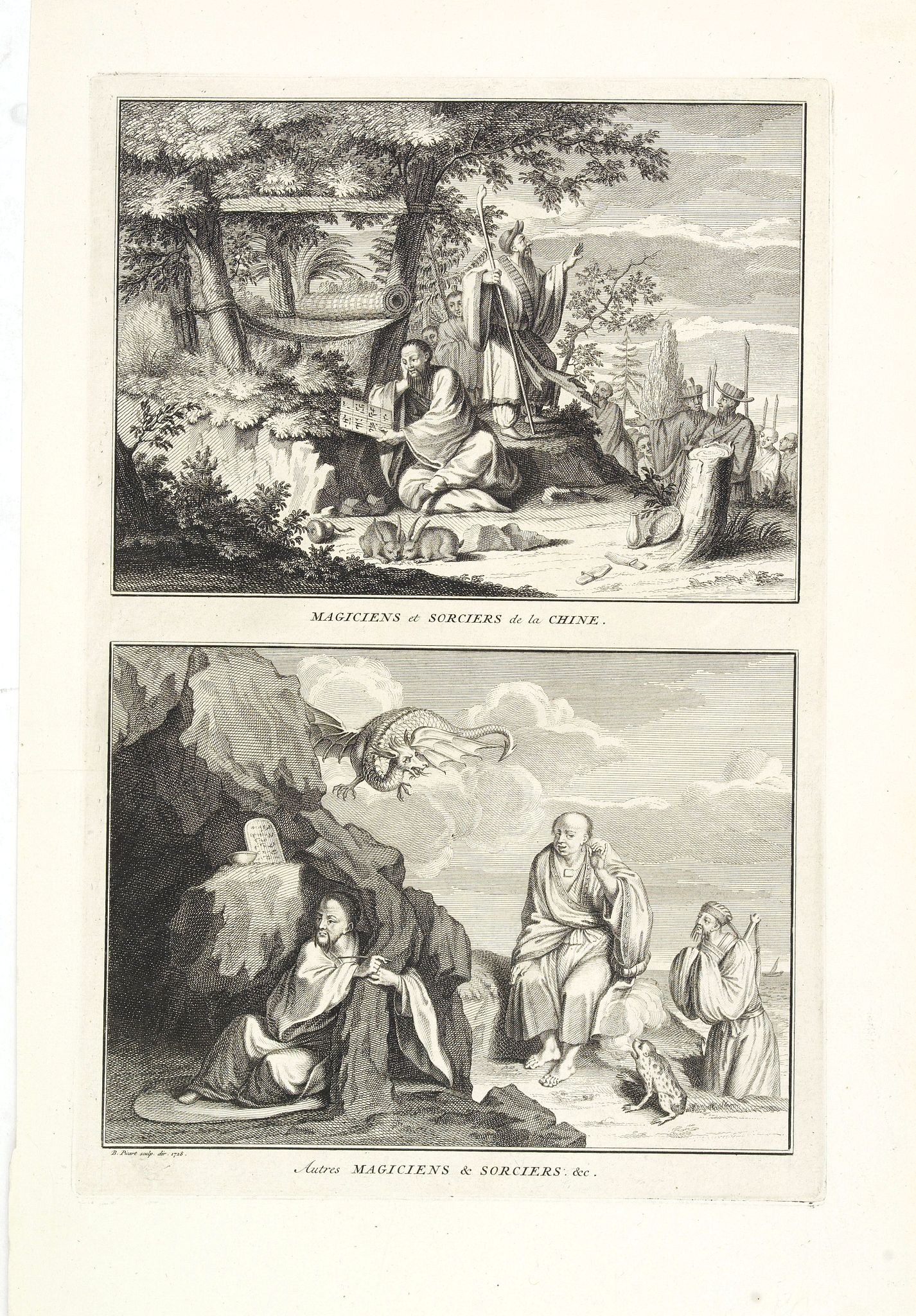 PICART, B., Magiciens et Sorciers de la Chine. Autres Magiciens & Sorciers. &c., antique map, old maps