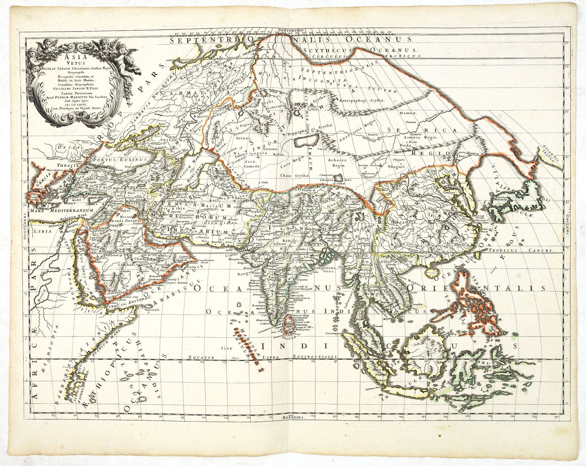 SANSON, N. / MARIETTE, P., Asia Vetus., antique map, old maps