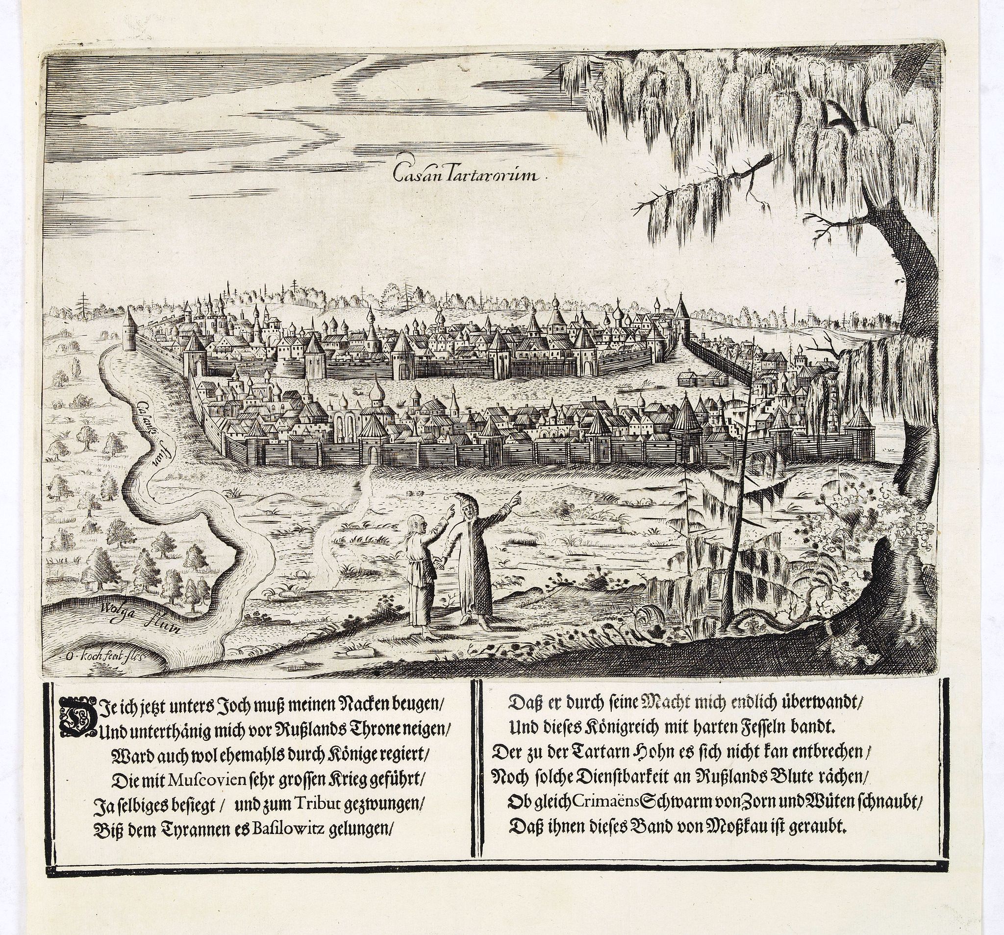 OLEARIUS, A. / KOCH, O., Casan Tartarorum., antique map, old maps