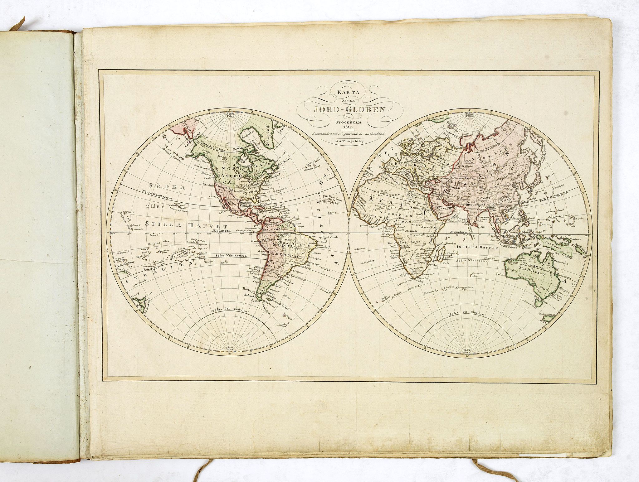 ÅKERLAND, E, Geographisk Hand-Atlas., antique map, old maps