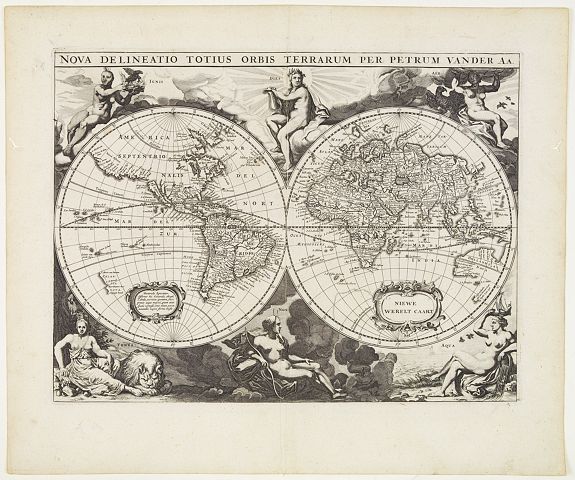 VAN DER AA, P., Nova delineatio Orbis Terrarum.., antique map, old maps