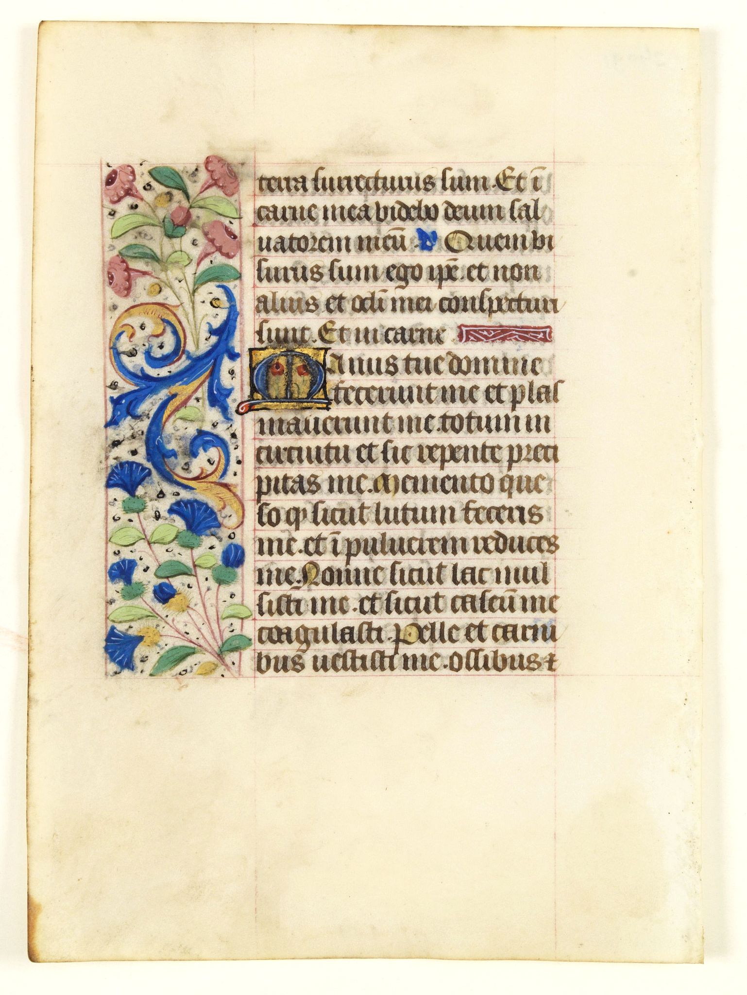 BOOK OF HOURS., Manuscript leaf from a Book of Hours on vellum., antique map, old maps