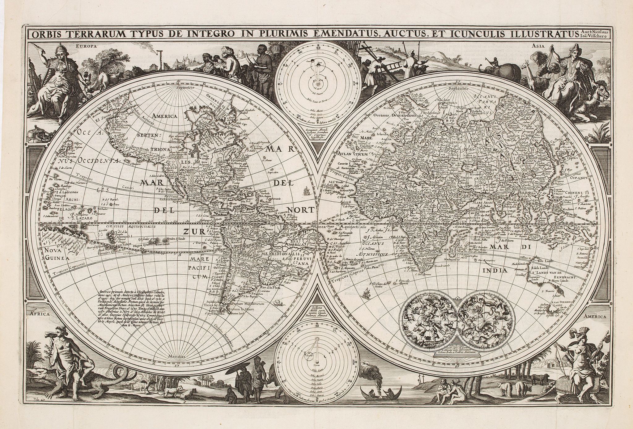 VISSCHER,C. jzn., Orbis Terrarum Typus De Integro In Plurimis. . ., antique map, old maps