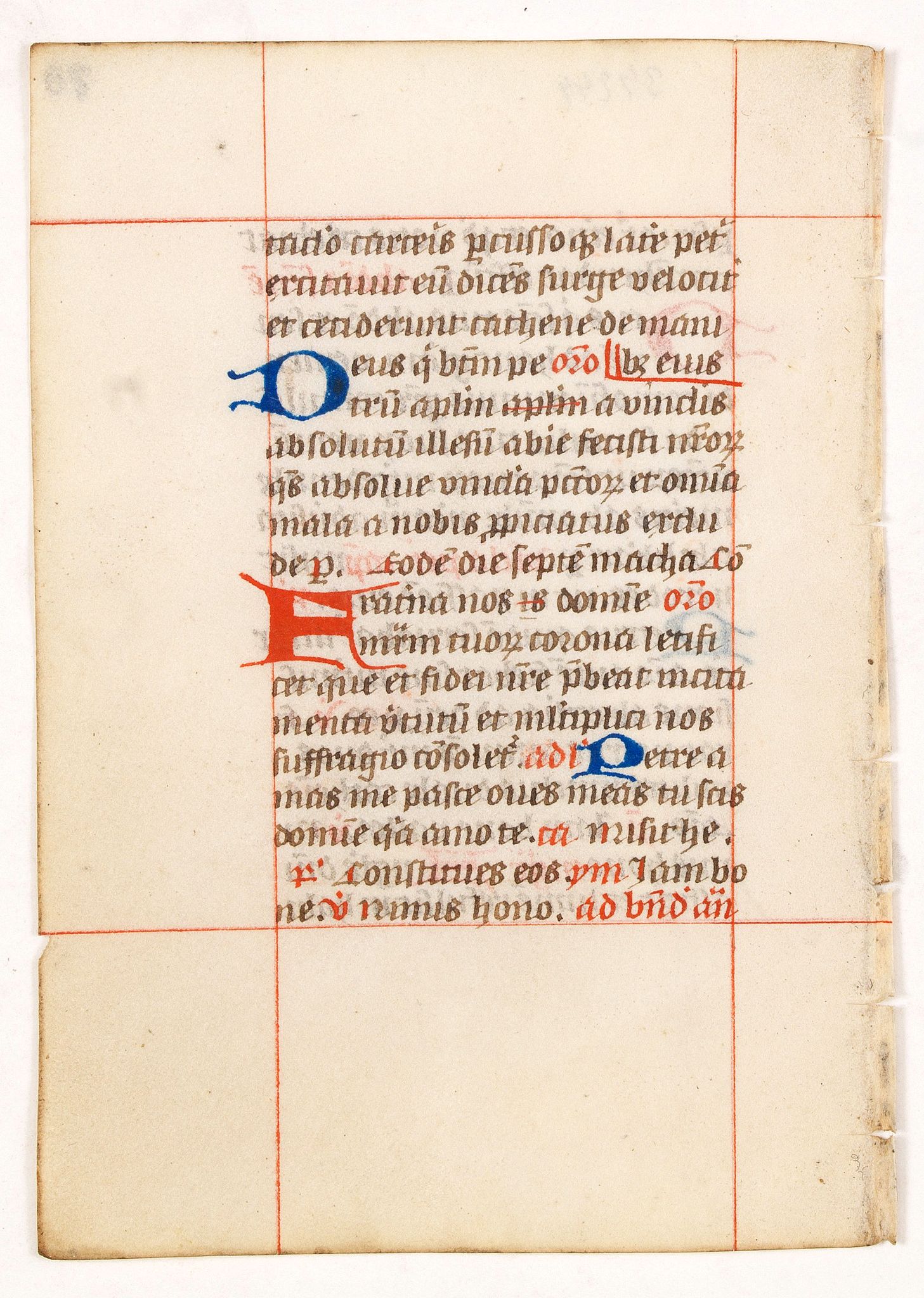 BREVIER, A leaf from a breviary., antique map, old maps