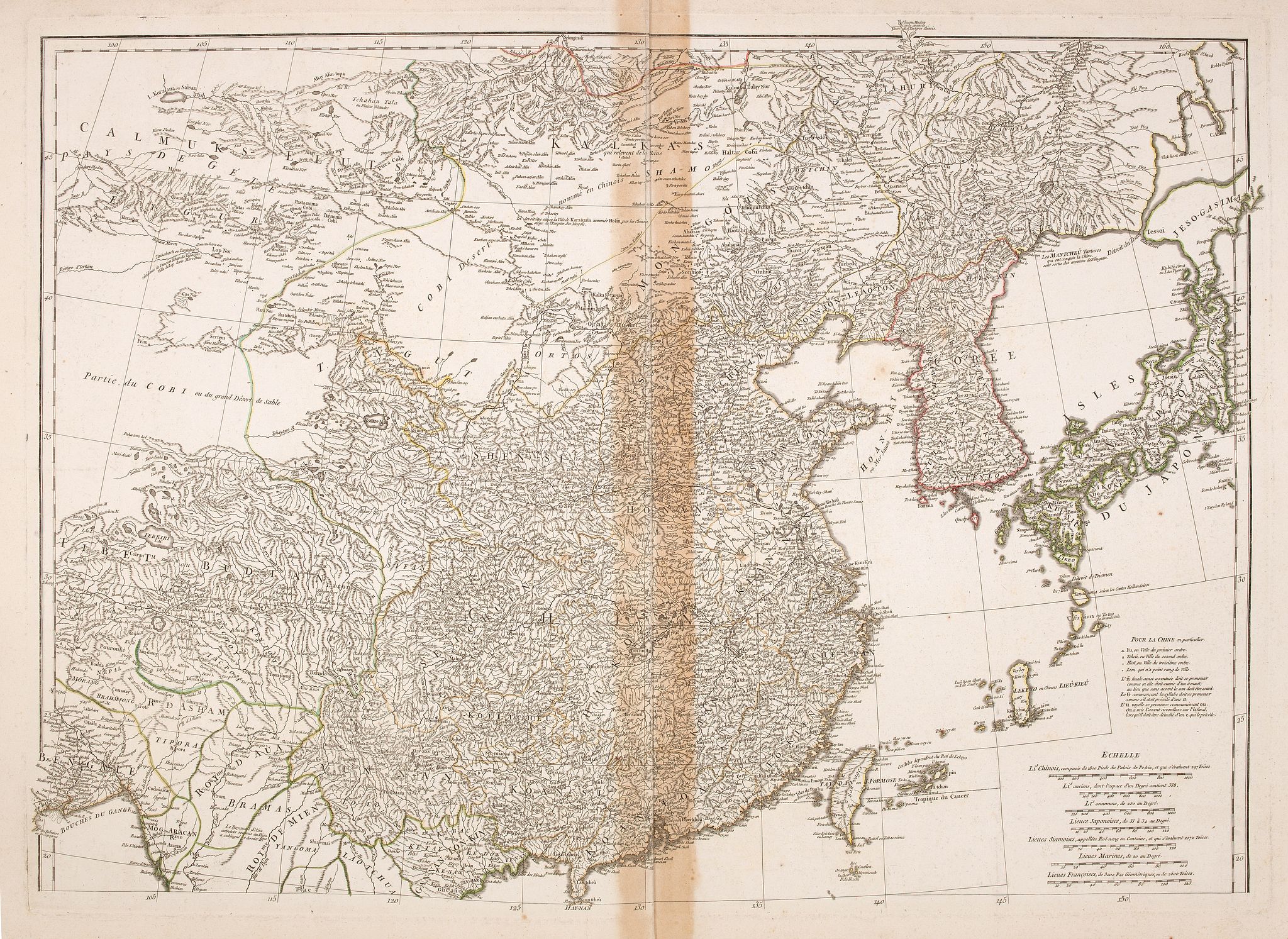 D'ANVILLE, (Map of China, Korea and Japan), antique map, old maps