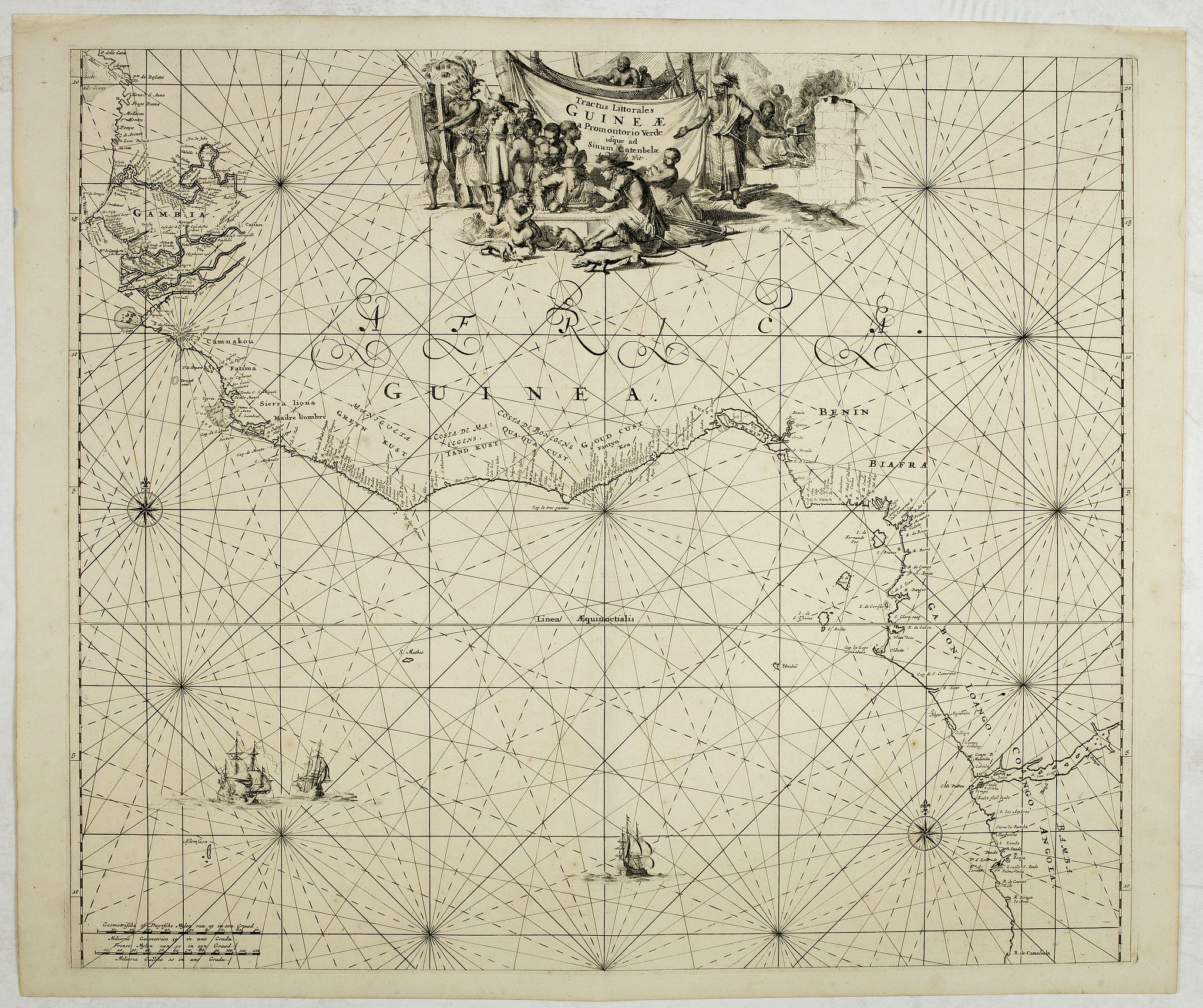DE WIT, F., Tractus Littorales Guineae a Promontorio Verde. . ., antique map, old maps