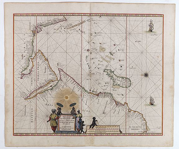 GOOS, P., Pascaerte van 't Westelyckste Deel van Oost Indien, van Cabo de Bona Esperanca tot C.Comorin.., antique map, old maps
