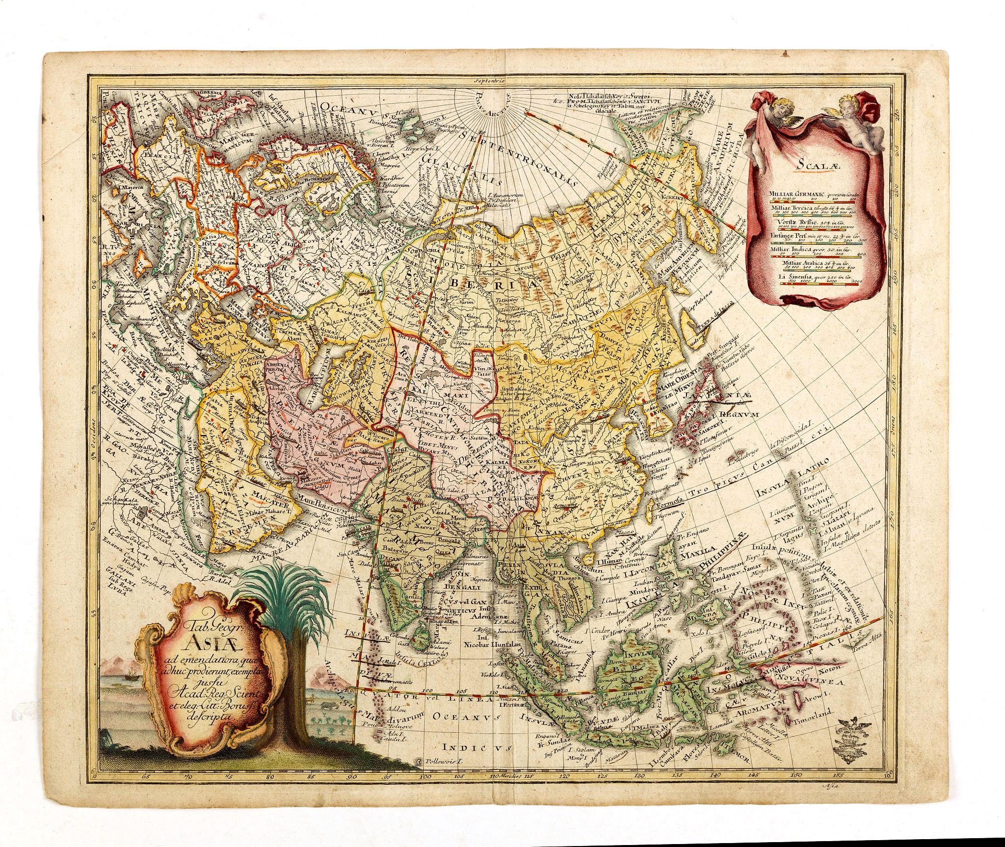 EULER, L., Tab: Georg : Asiae ad emendatiora quae ad huc prodierunt exempla jussu Acad. Reg. Scient. et eleg. Litt. Pruss. descripta., antique map, old maps
