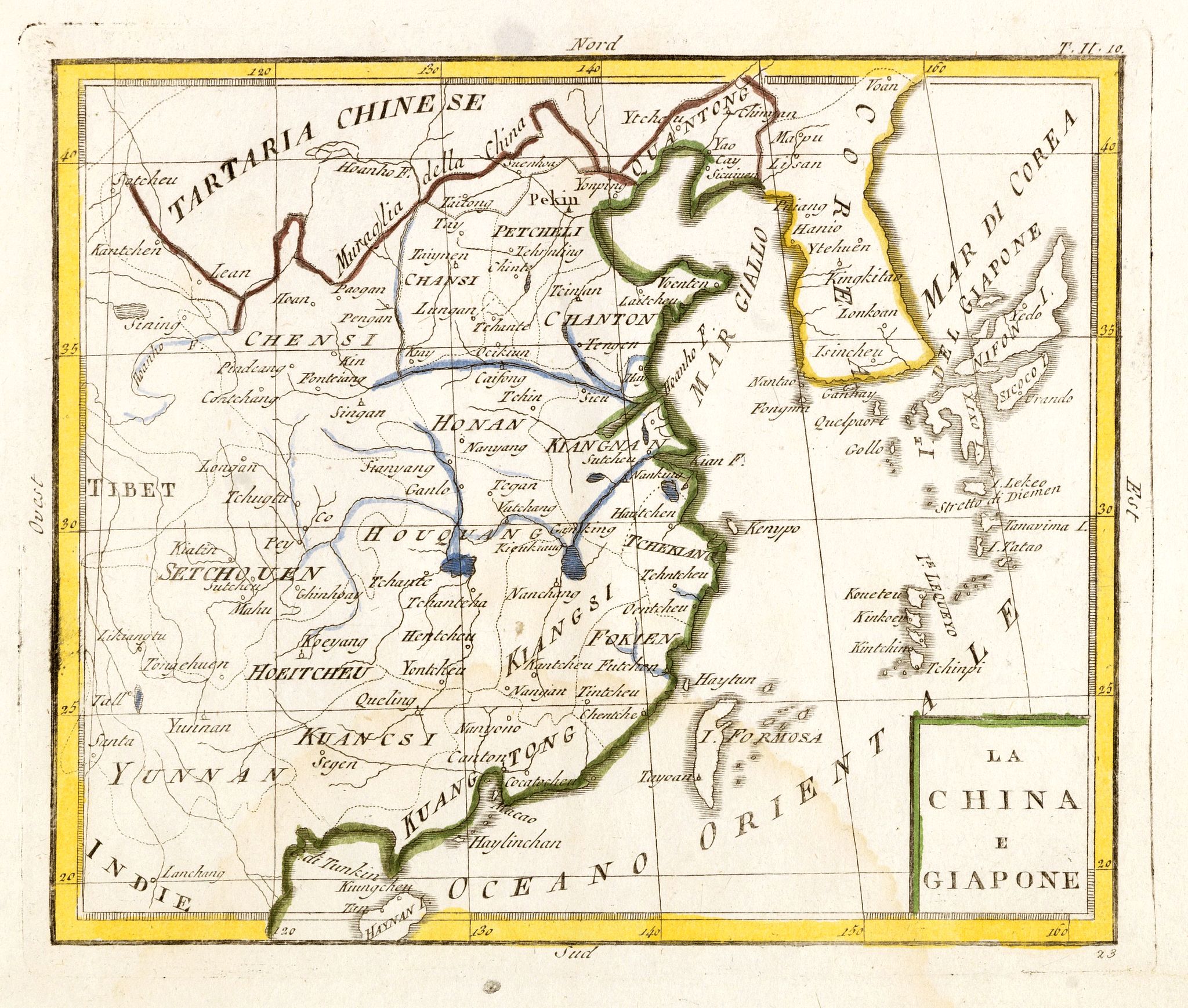 ANONYMOUS, La China e Giapone., antique map, old maps